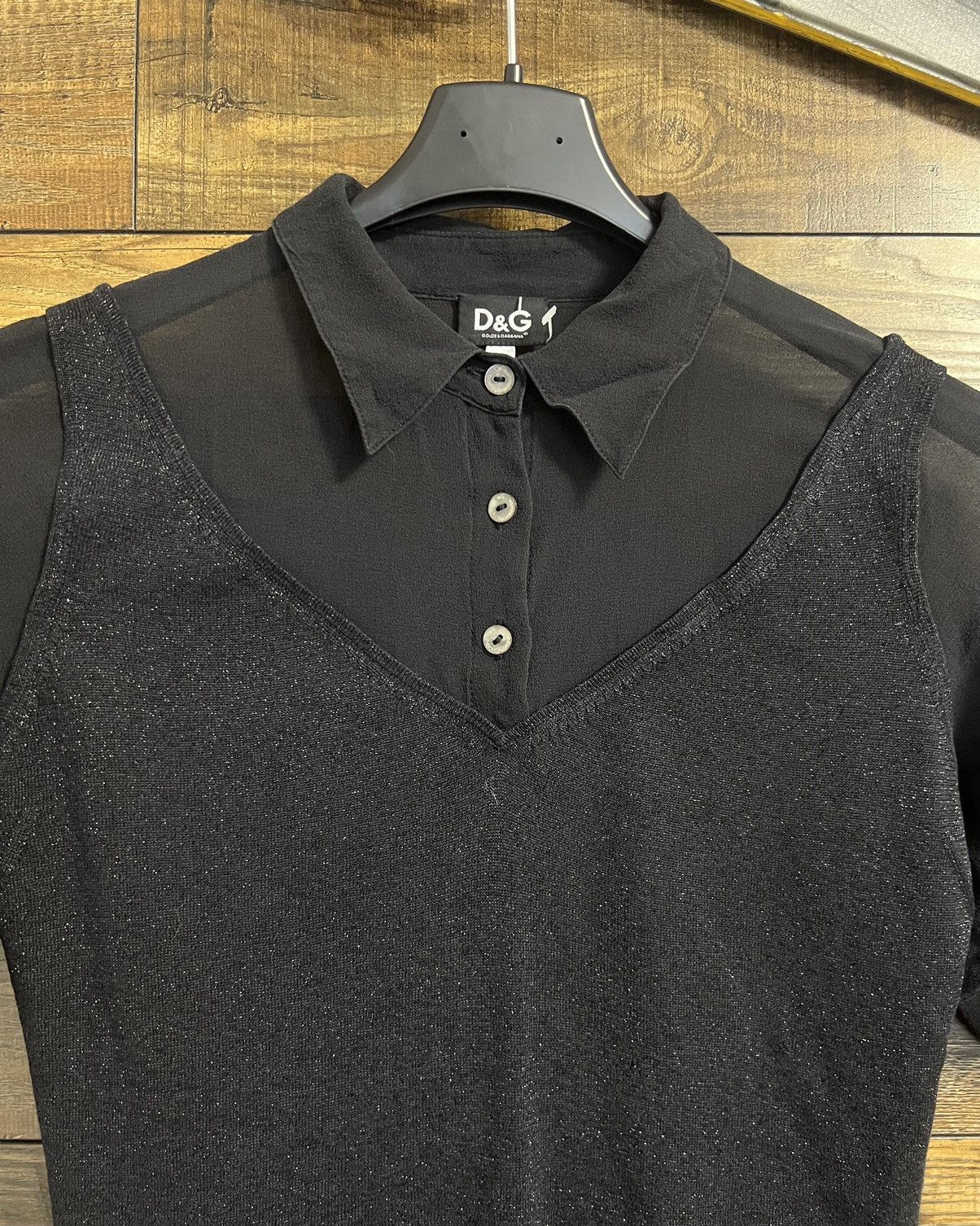 Dolce & Gabbana DOLCE & GABBANA LACE Glitter T-shirt Blouses Polo Shirt Size M / US 6-8 / IT 42-44 - 5 Thumbnail