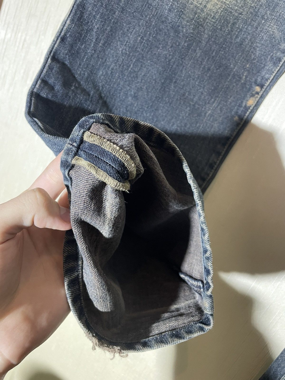 Armani × Japanese Brand × Vintage Armani Japanese vintage avantgarde denim jeans Size US 34 / EU 50 - 16 Thumbnail