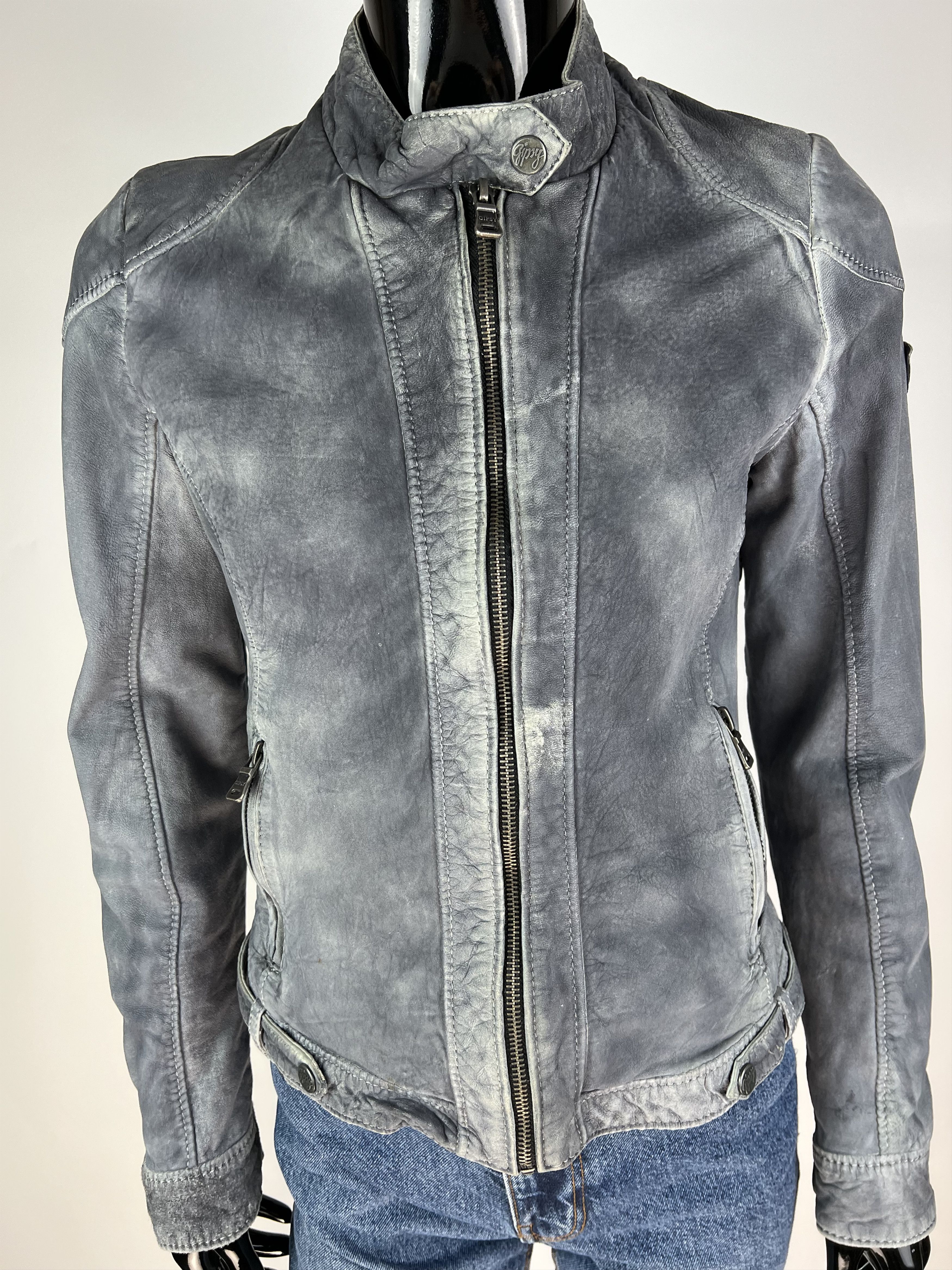 Gypsy Gipsy Women's Gray Leather Jacket Size S Size S / US 4 / IT 40 - 6 Thumbnail