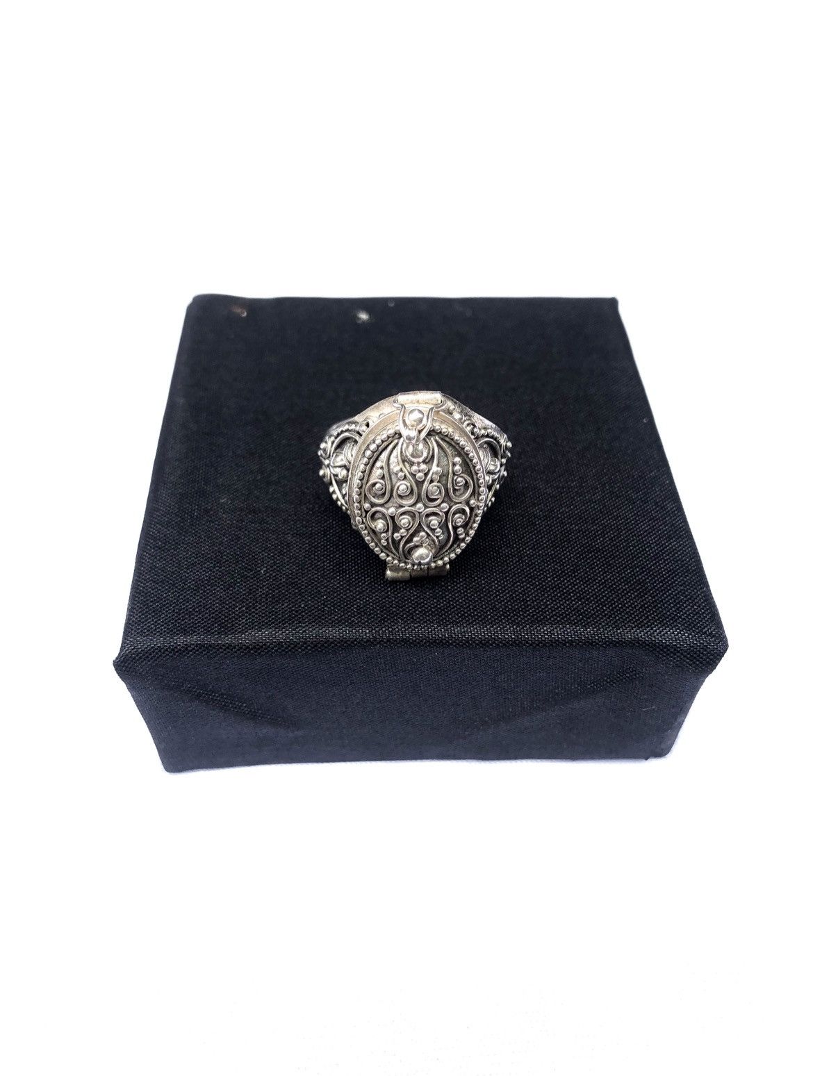 Handmade Handcarved 925 Sterling Silver FILIGREE RING Size ONE SIZE - 3 Thumbnail