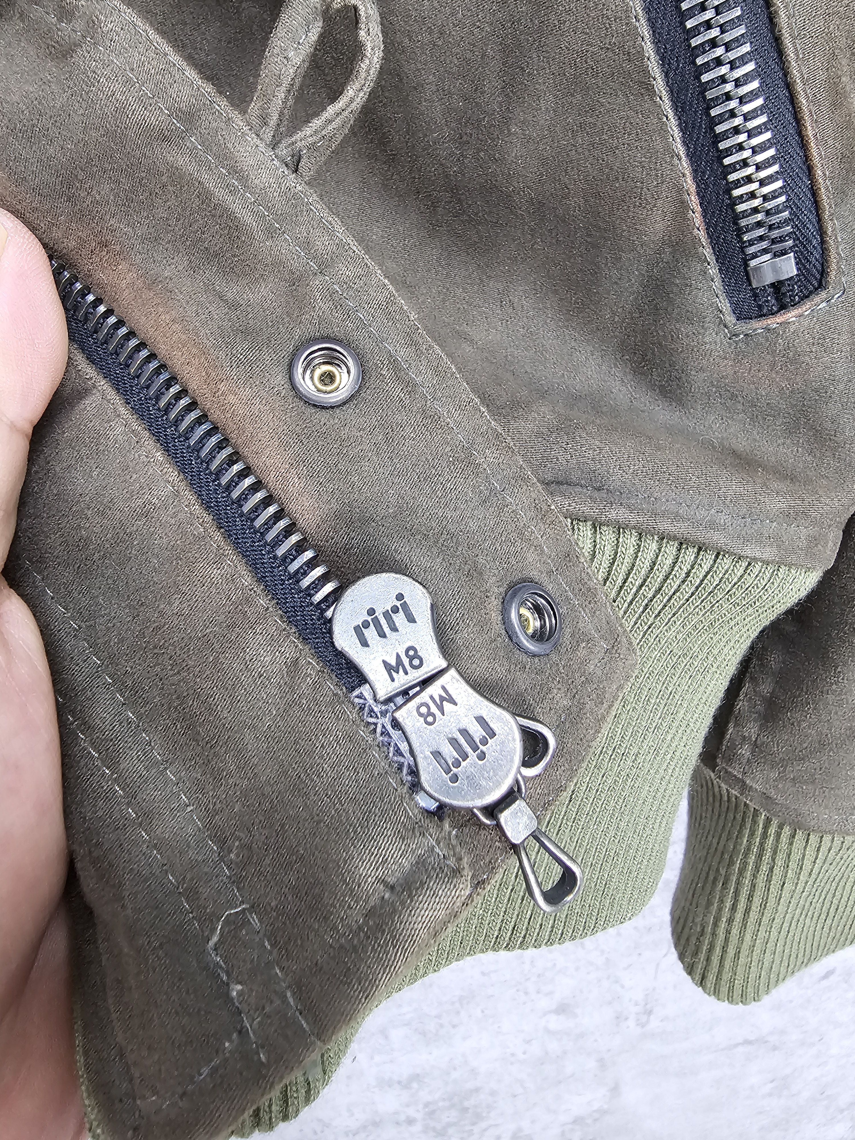 Japanese Brand × Shellac SHELLAC Riri Zipper Waxed Cotton Bomber Sherpa Jacket J0069 Size US M / EU 48-50 / 2 - 14 Thumbnail