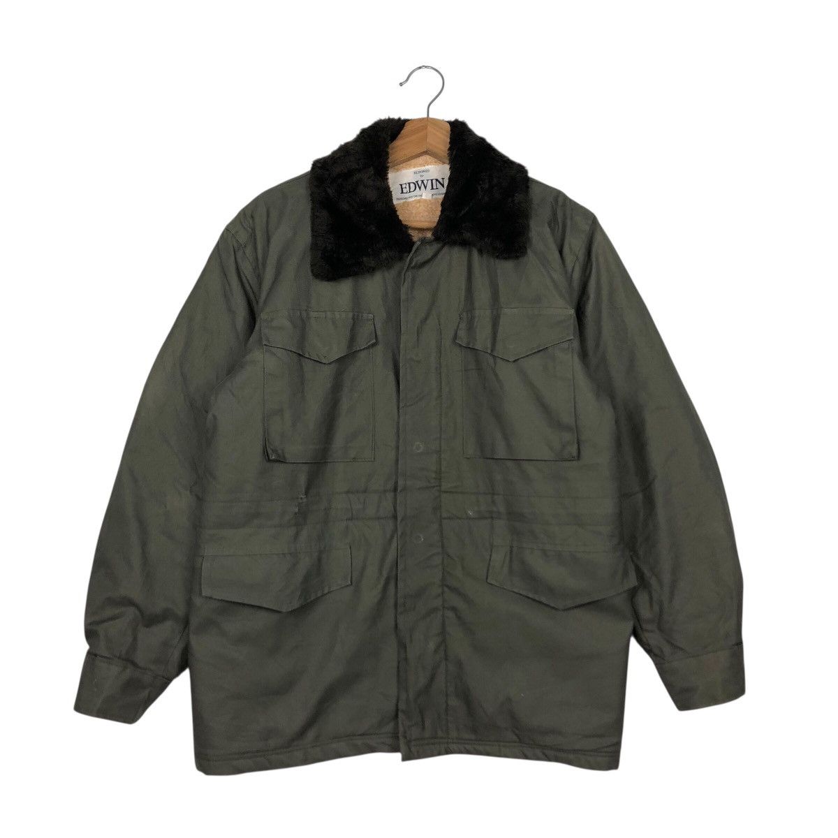 Edwin 📌Vintage Military Chore Work Jacket Edwin Blanket Fleece Size US M / EU 48-50 / 2 - 2 Thumbnail
