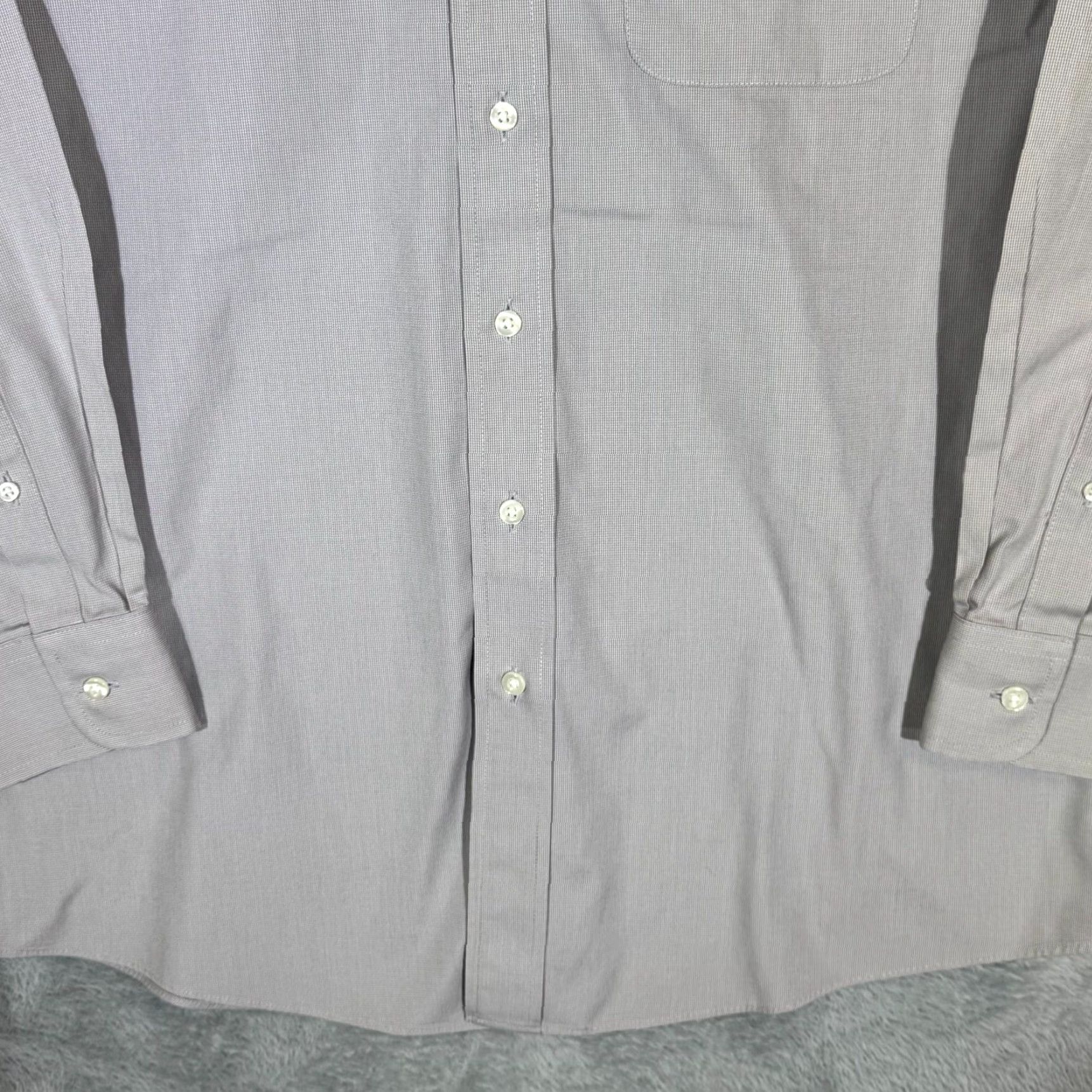 Vintage VINTAGE Gold Label Shirt Mens 16 33 Gray Fitted Dress Shirt 100 Percent Cotton Career Size 42R - 6 Thumbnail
