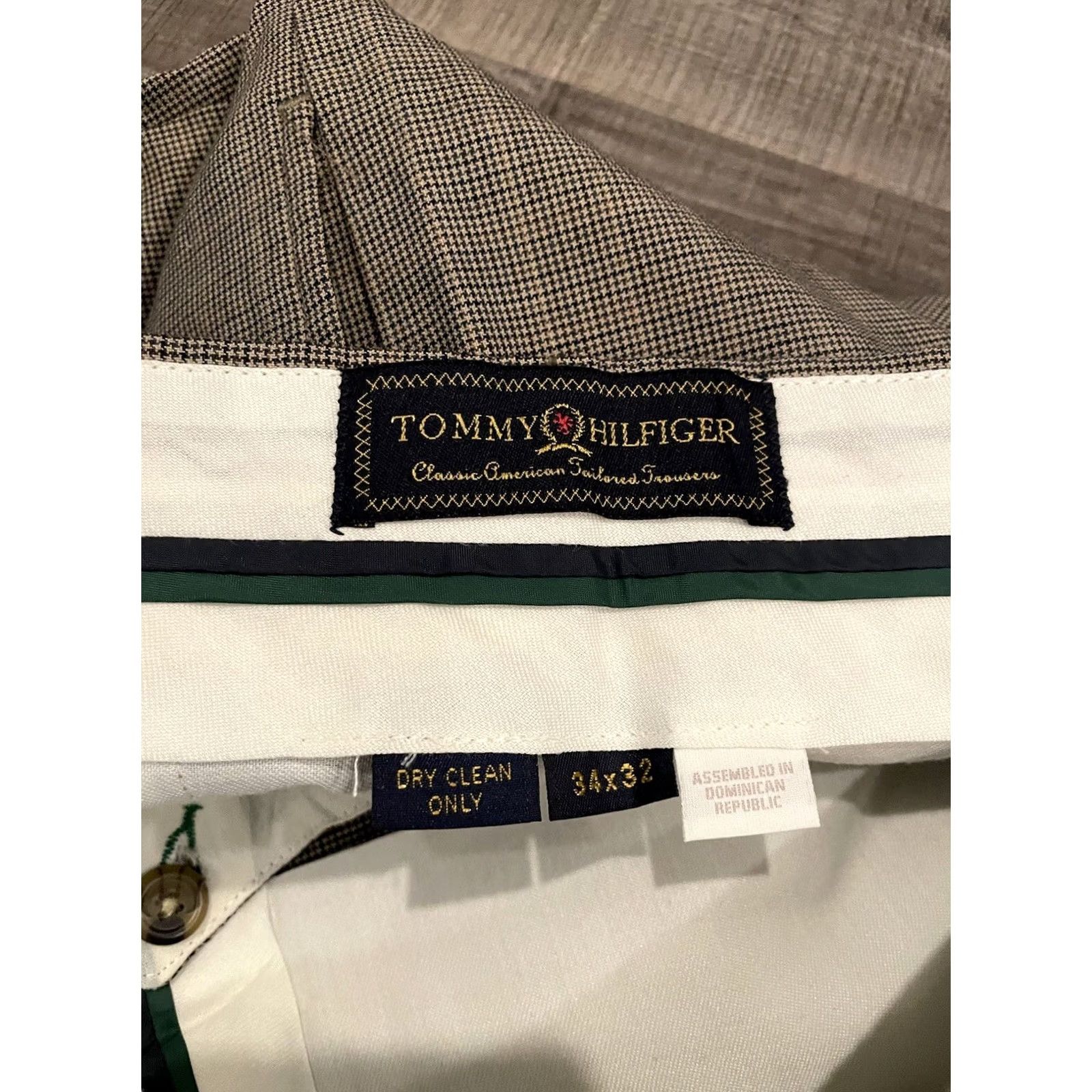 Tommy Hilfiger VINTAGE Tommy Hilfiger Pants Mens Wide-Leg Wool Chino 90s 34x32 Brown/Cuffed Inseam 31in Size US 34 / EU 50 - 3 Thumbnail