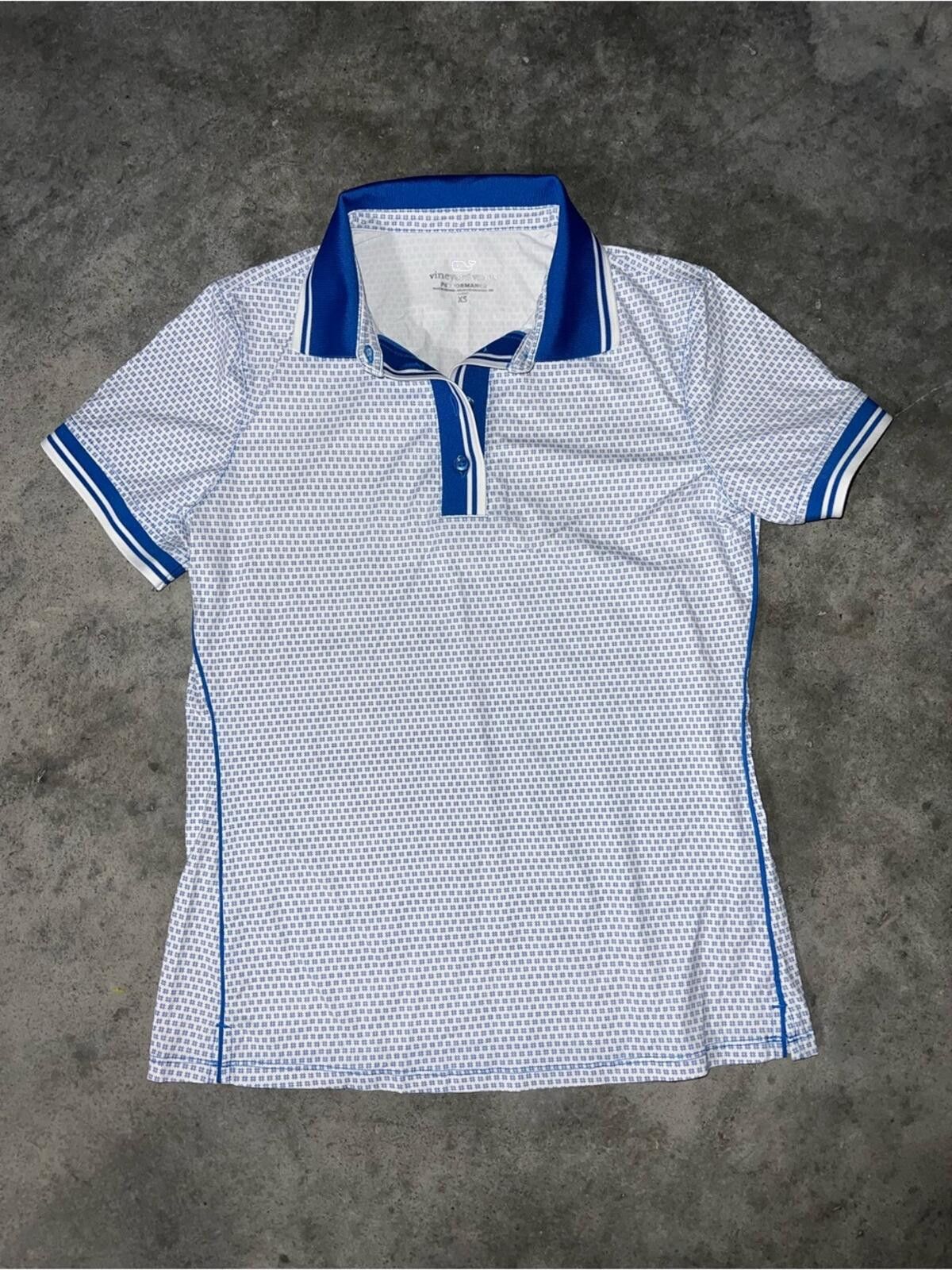 Vineyard Vines Vineyard vines white golf polo performance with royal blue Size XS / US 0-2 / IT 36-38 - 1 Thumbnail