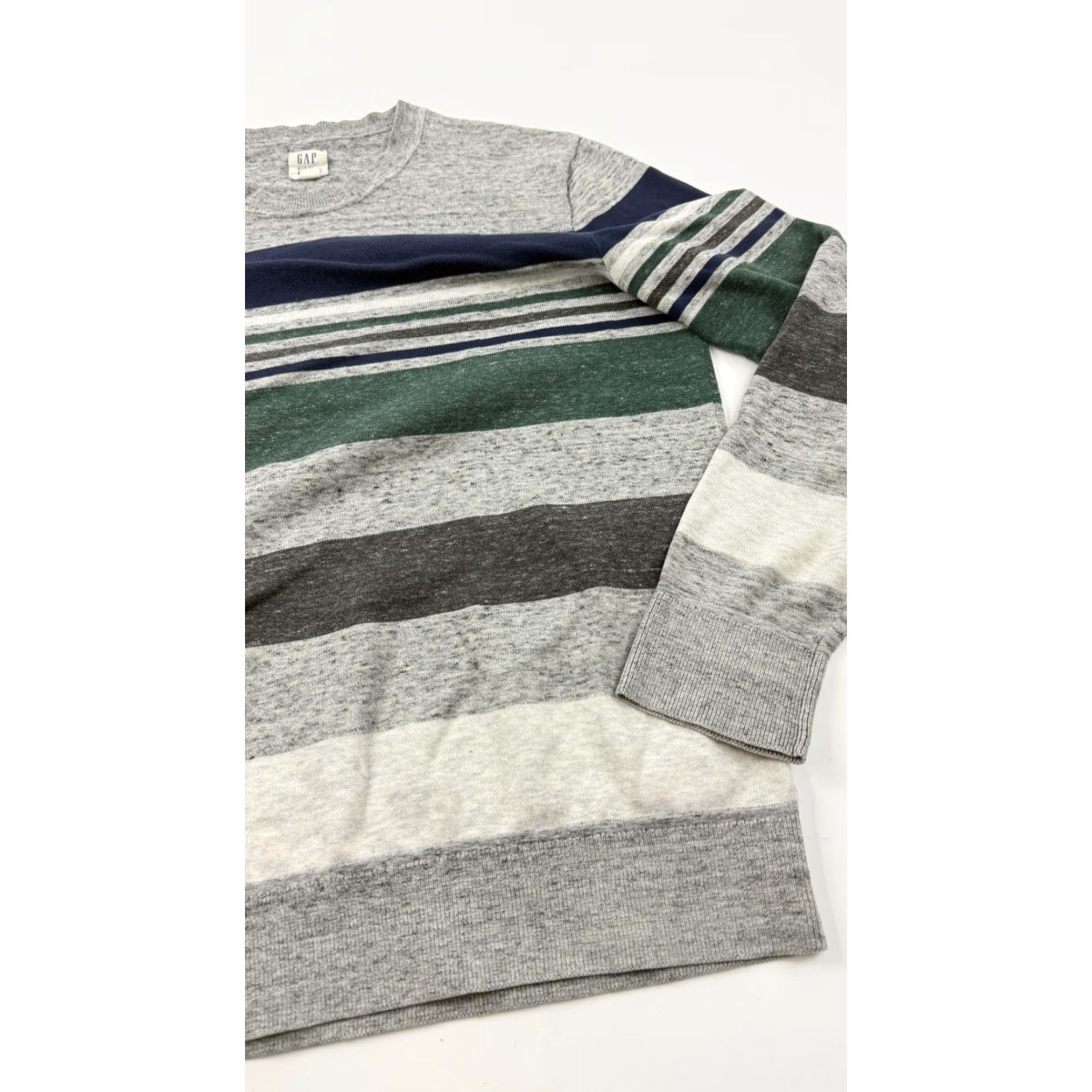 Gap GAP Sweater Mens Small Gray Striped Crewneck Cotton Blend Pullover Casual Size US S / EU 44-46 / 1 - 2 Thumbnail