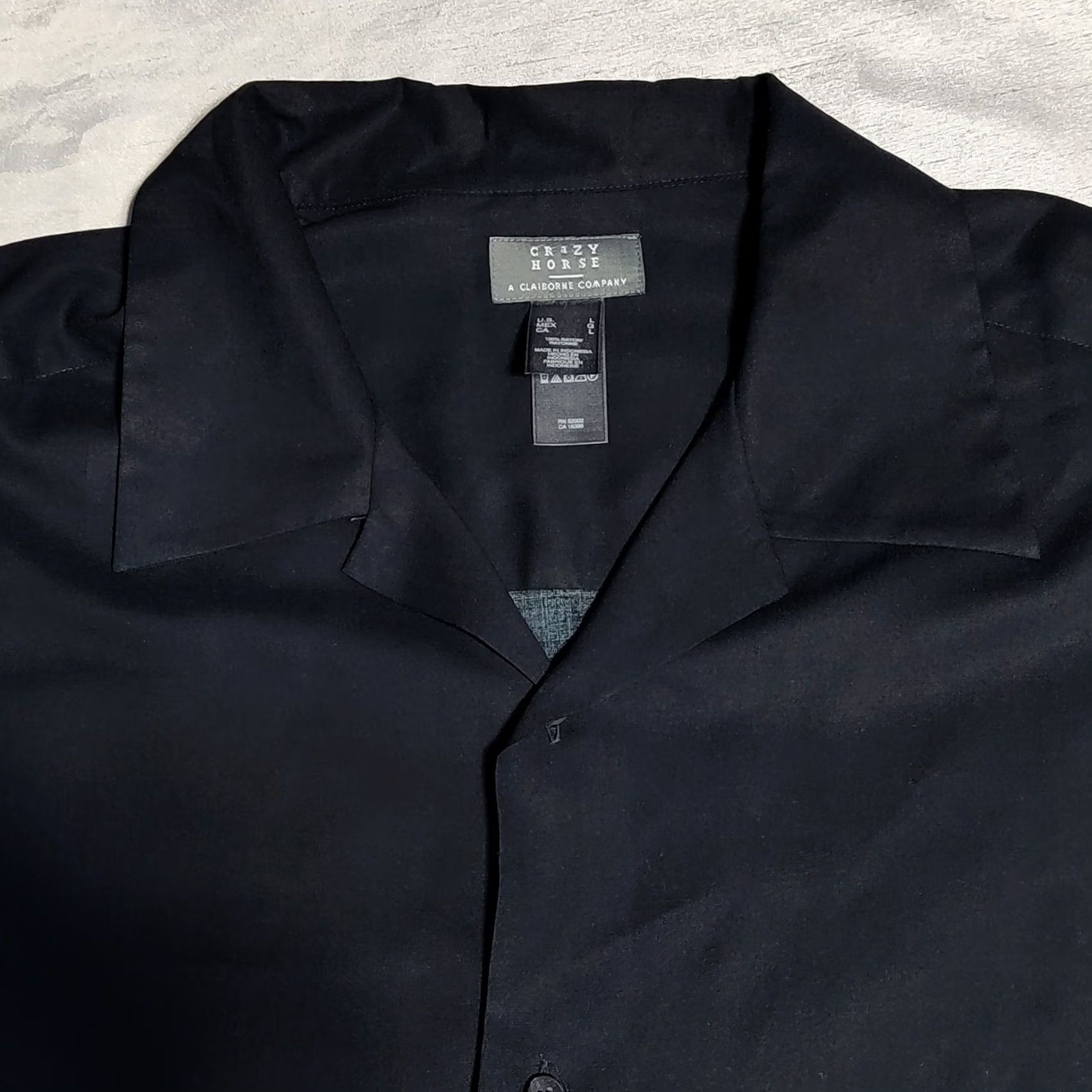 Vintage Crazy Horse Shirt Mens L Black Rayon Luxury Tropical Print Button-Up Short Sleeve Collared NEW Size US L / EU 52-54 / 3 - 5 Thumbnail
