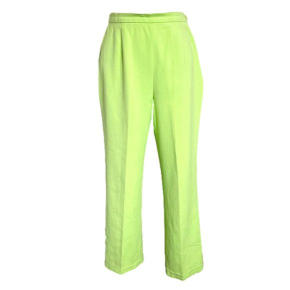 Vintage Louis Feraud Neon High Rise Straight Crop Pants - 8