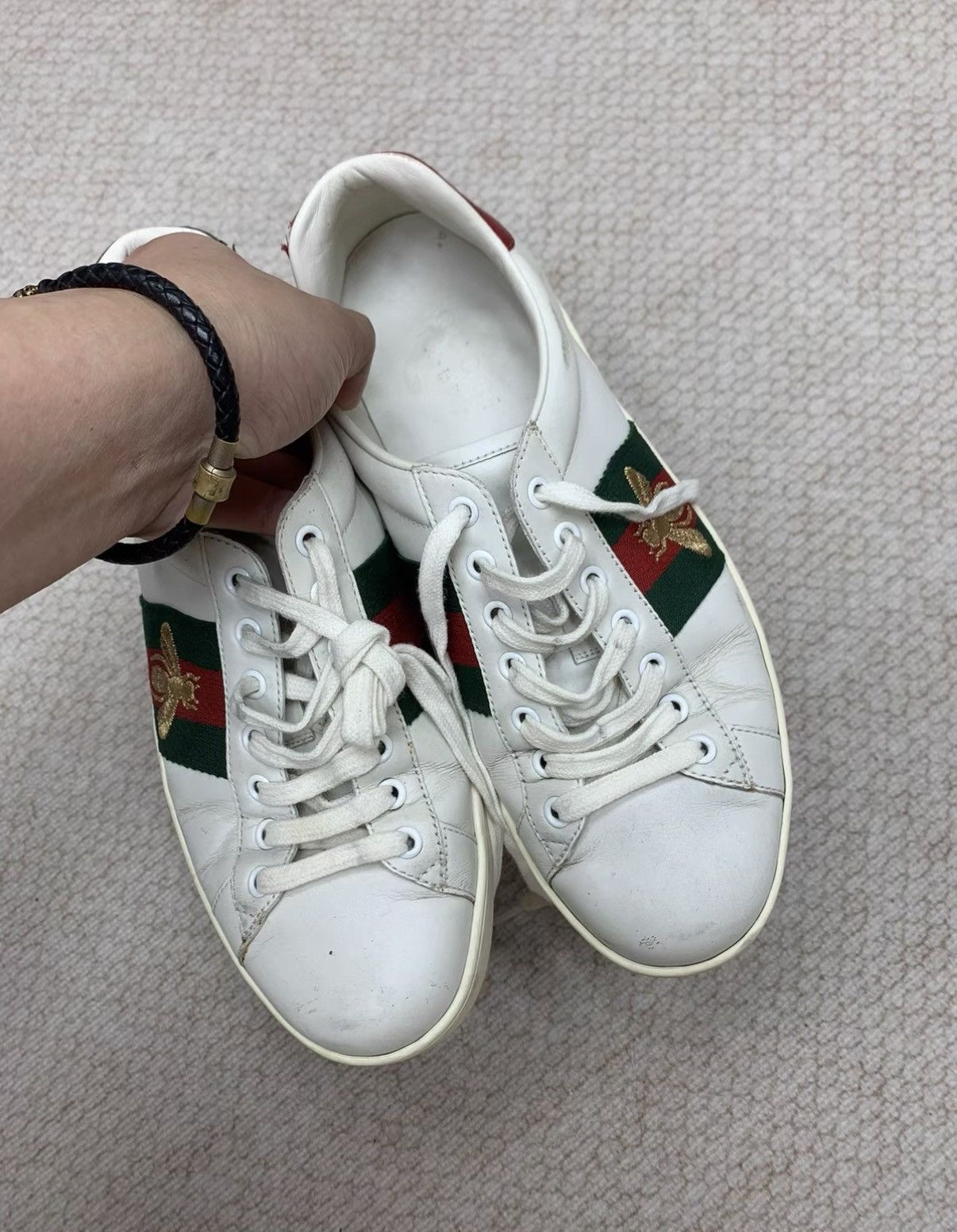 Gucci GUCCI Classic White Bee Sneakers Size US 7.5 / EU 40-41 - 7 Thumbnail