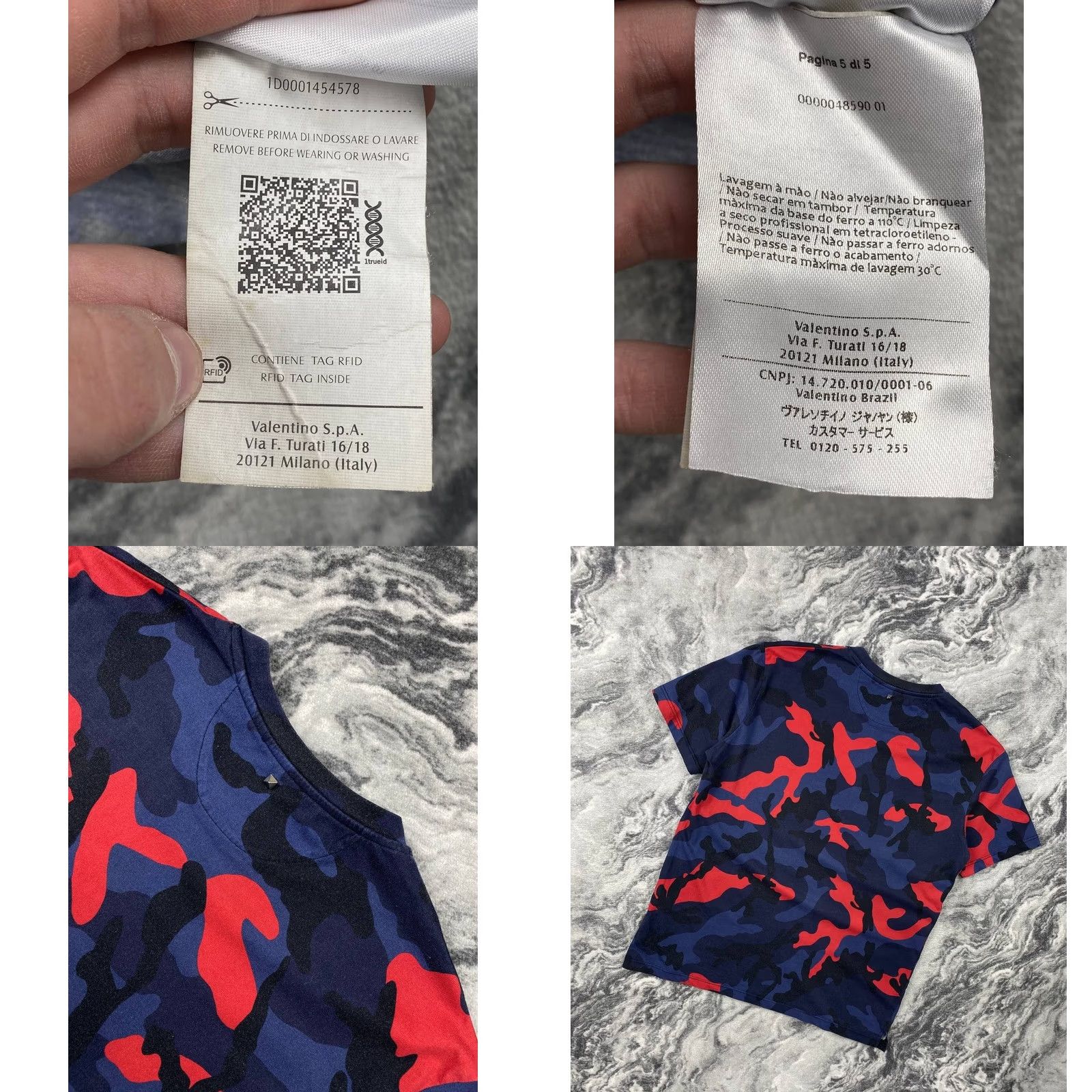 Valentino Valentino Camouflage T-Shirt Men M Size Multicolor Cotton Crew Neck Short Sleeve Logo 2020-2029 Regular All Seasons Spring Shirt Mens Size US M / EU 48-50 / 2 - 8 Thumbnail