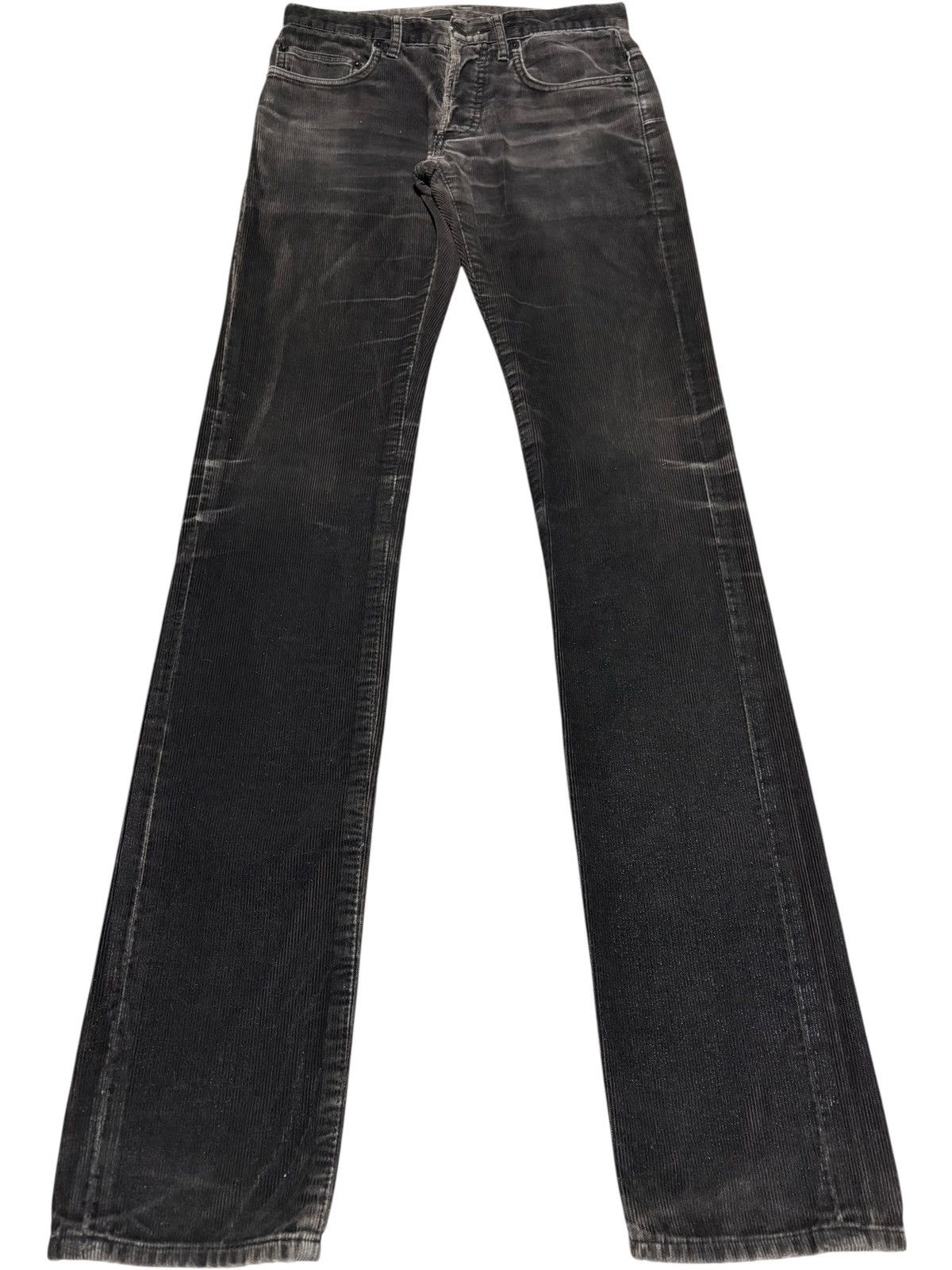 Pre-owned Dior Brown Stacked Oil Waxed Coated Corduroy Pants Unaltered