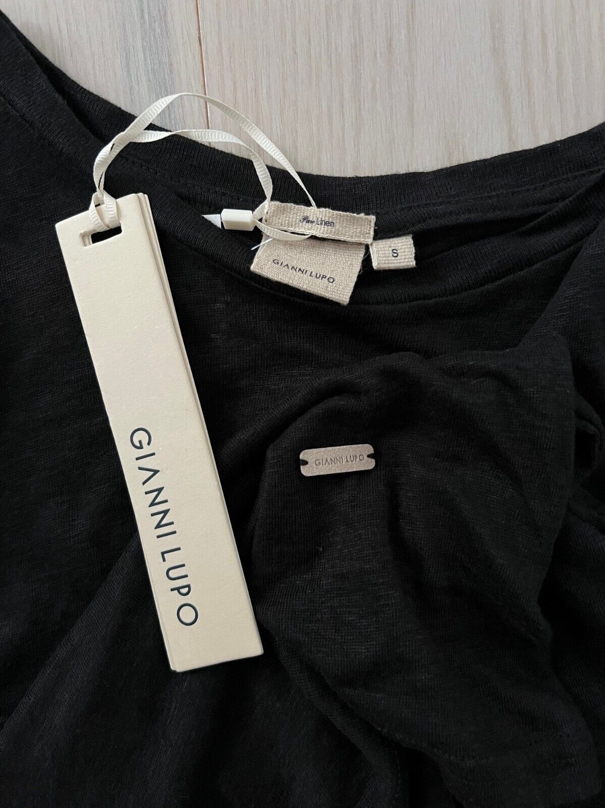 Other Gianni Lupo Linen Tee Black ( S ) Size US S / EU 44-46 / 1 - 2 Thumbnail