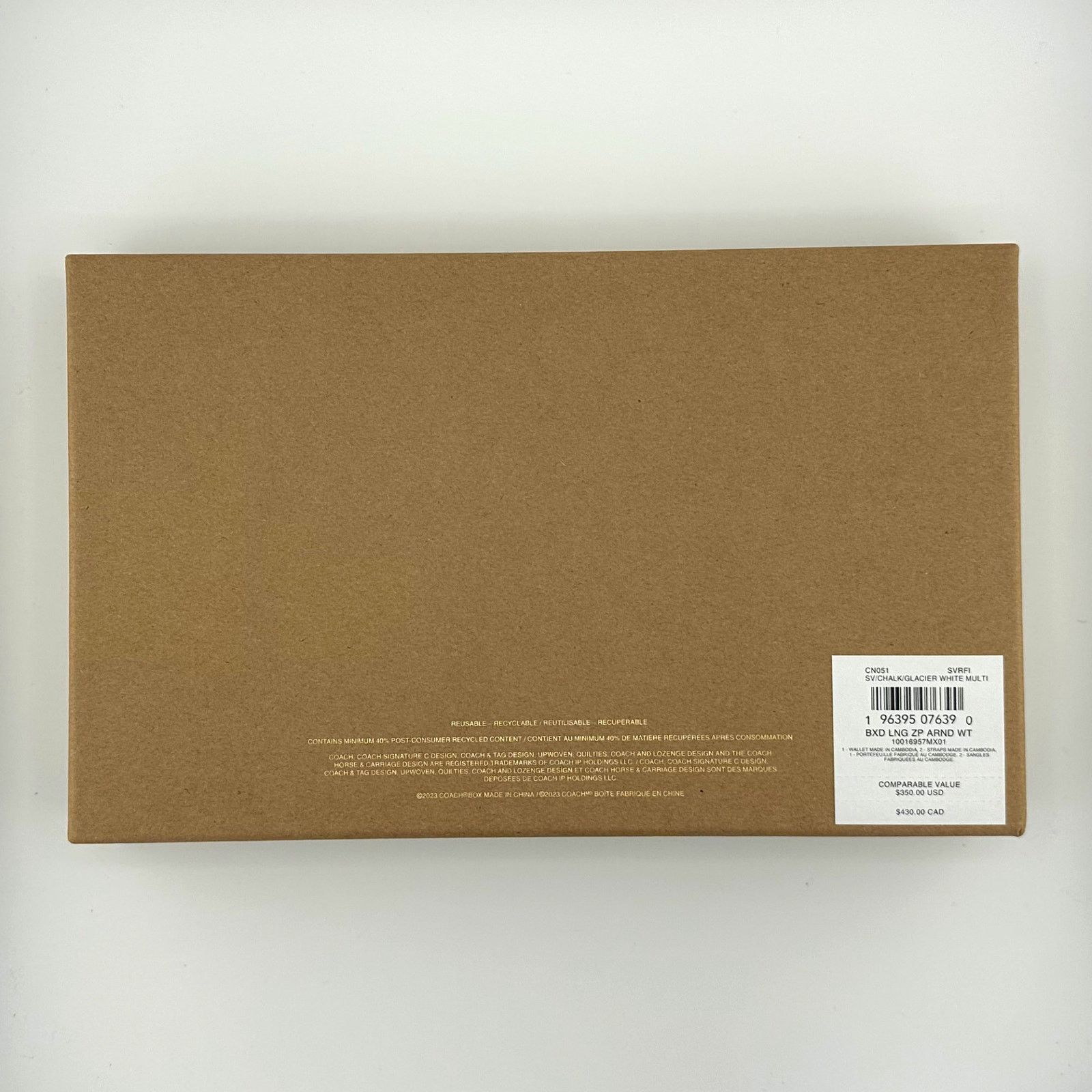 Coach Coach Boxed Long Zip Around Wallet Sig Canvas in White CN051 Size ONE SIZE - 8 Thumbnail