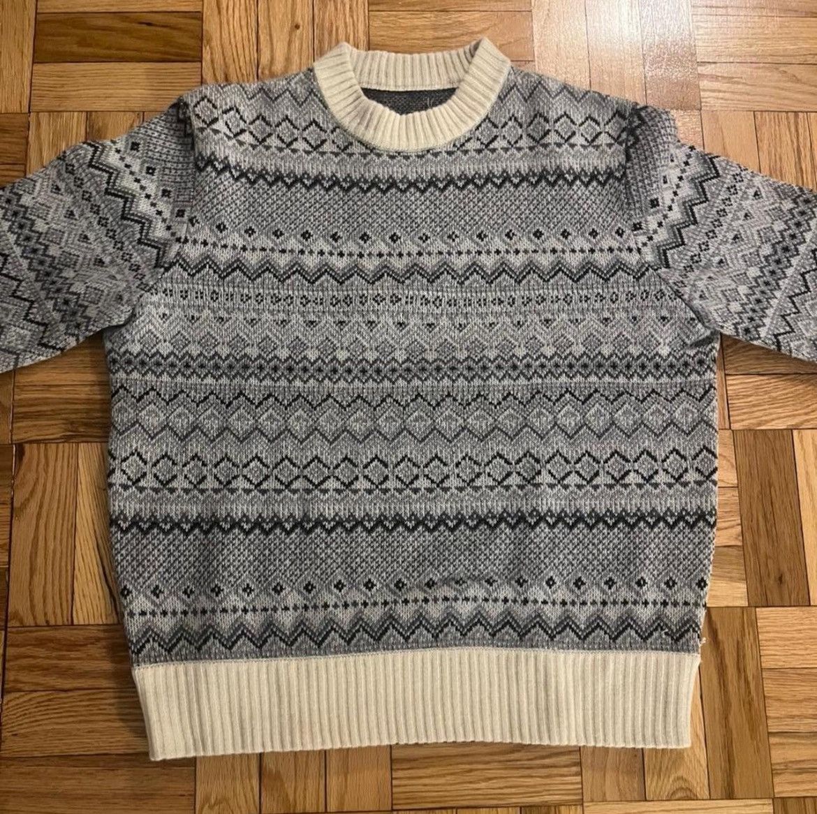 Aime Leon Dore Aime Leon Dore Grey Fair Isle Sweater Size US M / EU 48-50 / 2 - 1 Thumbnail