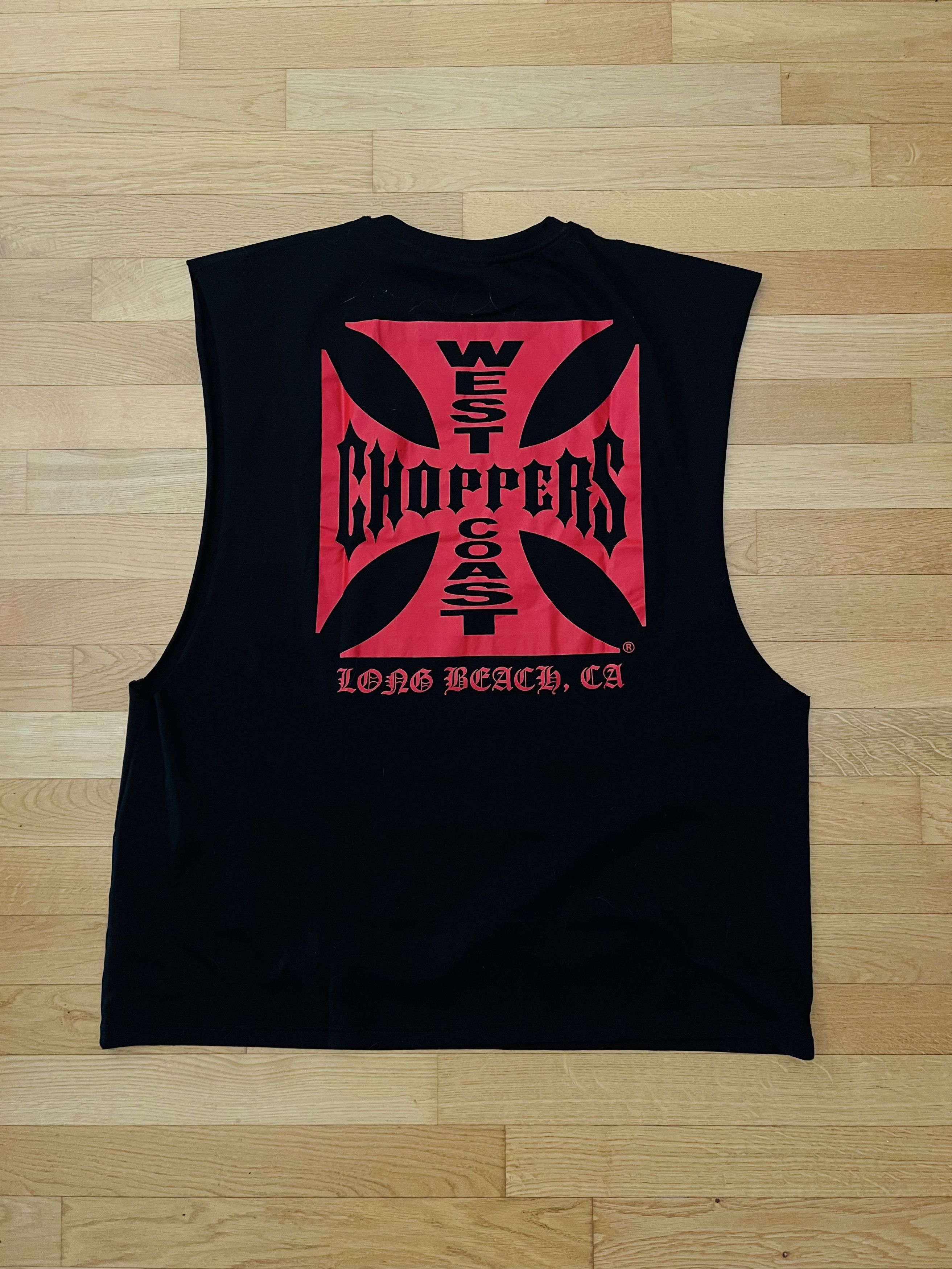 West Coast Choppers - Red/Black Vintage Sleeveless Shirt