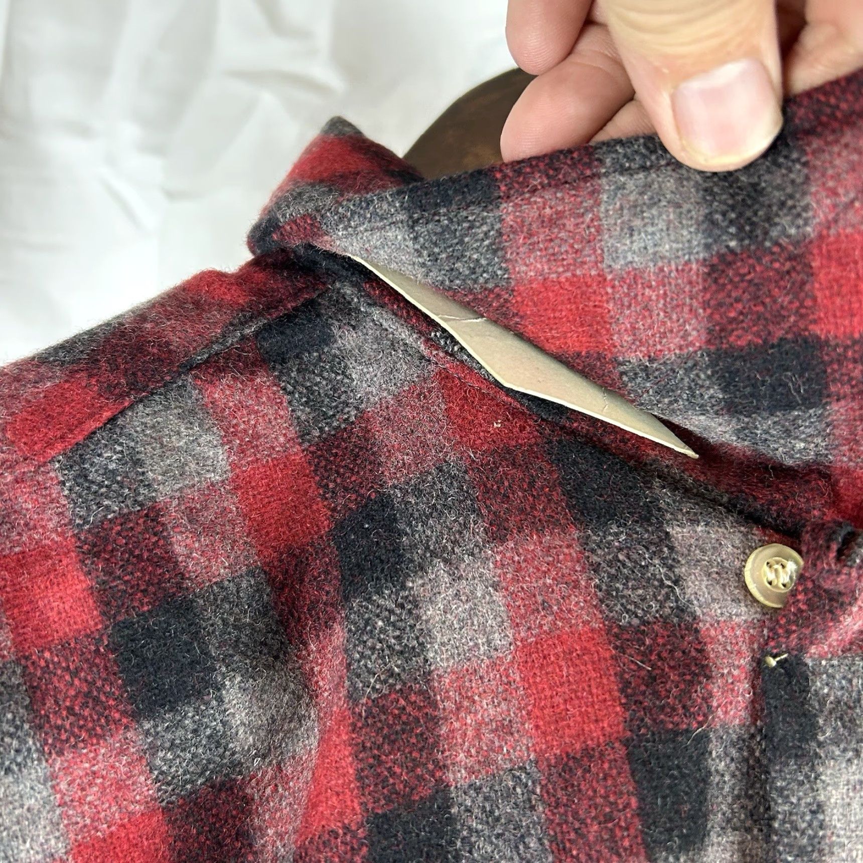 Vintage VINTAGE Envoy Mens Large Shirt Long Sleeve Plaid Check Thick Flannel Wool Button-Up Pocket" Size US L / EU 52-54 / 3 - 7 Thumbnail