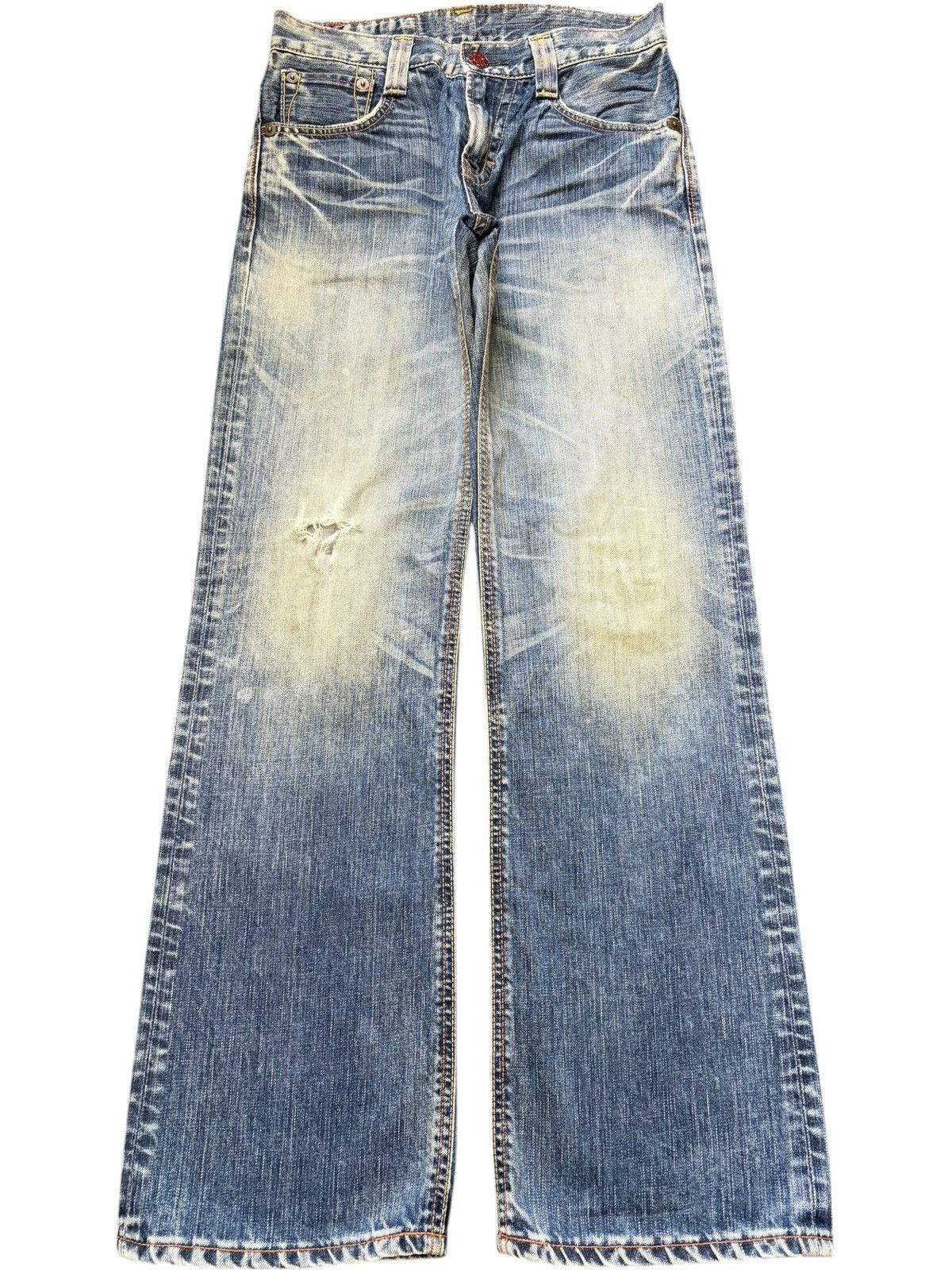 Edwin Vintage Edwin 503 Faded Wash Distress Bootcut Jeans Size 29" - 1 Thumbnail