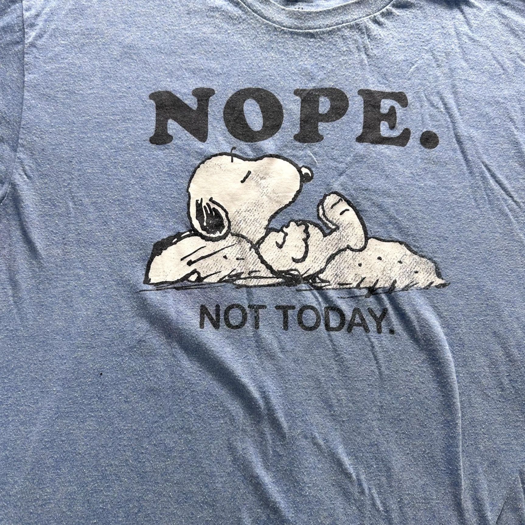 Peanuts Snoopy Peanuts Shirt Mens XL Blue Nope Not Today Graphic Cartoon Tee Size US XL / EU 56 / 4 - 2 Thumbnail