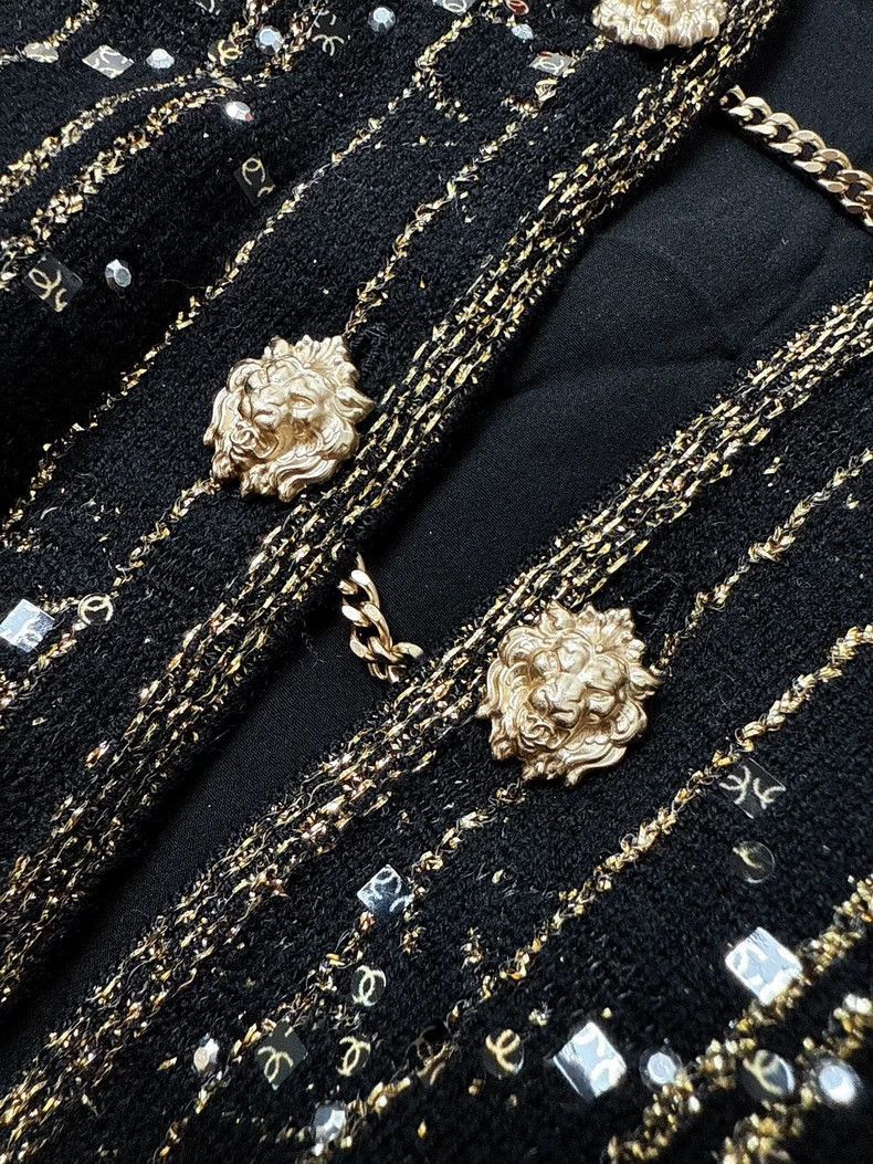 Chanel Chanel Gold Quilted Black Long Sleeve Top Size M / US 6-8 / IT 42-44 - 5 Thumbnail
