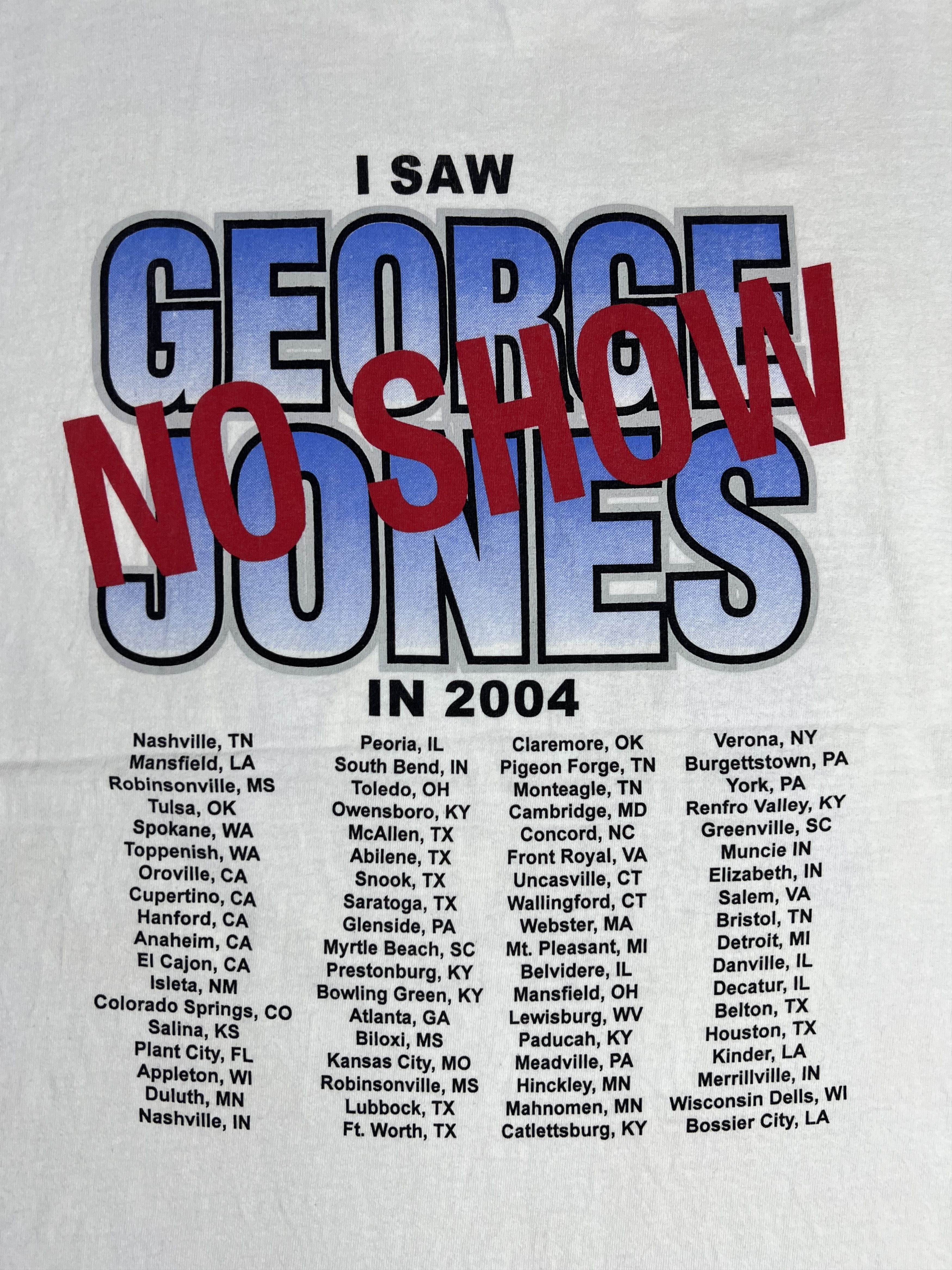 Band Tees Vintage George Jones White Lightning Tour Tee (XL) GTME071 Size US XL / EU 56 / 4 - 7 Thumbnail