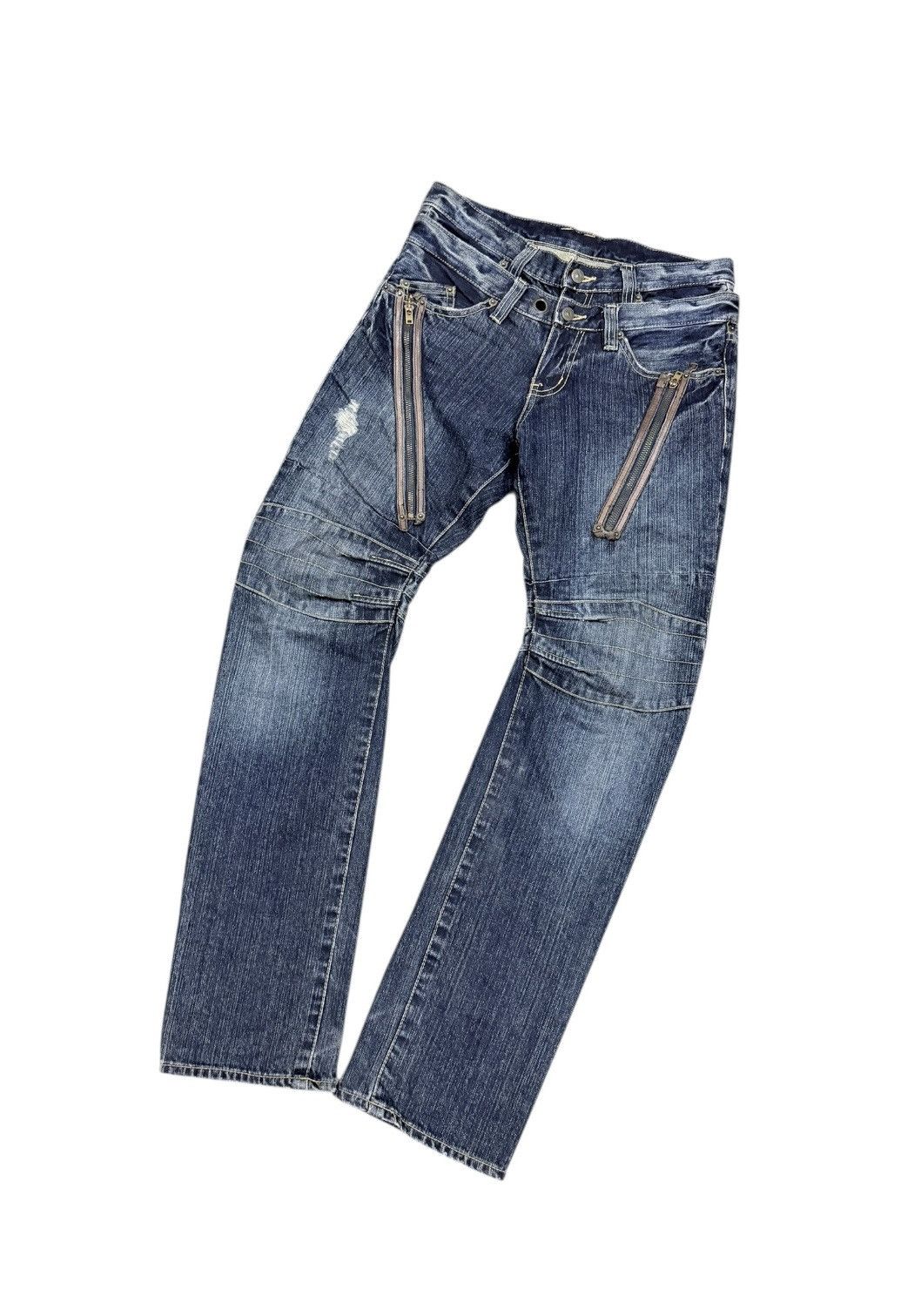 PPFM Vtg🔥PPFM Bondage Zipper Double Waist Curve Jeans Size US 32 / EU 48 - 8 Thumbnail