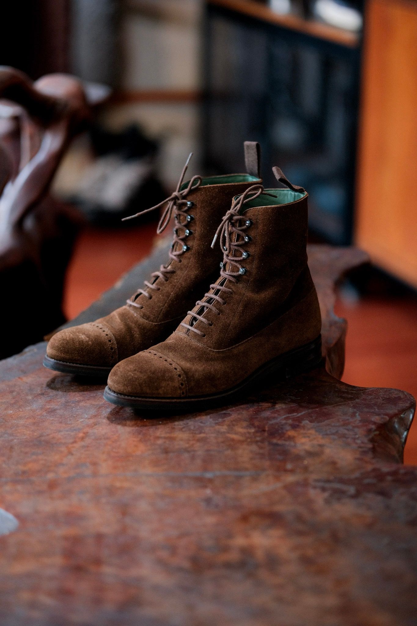 Carmina Balmoral Brown Suede Boot Original