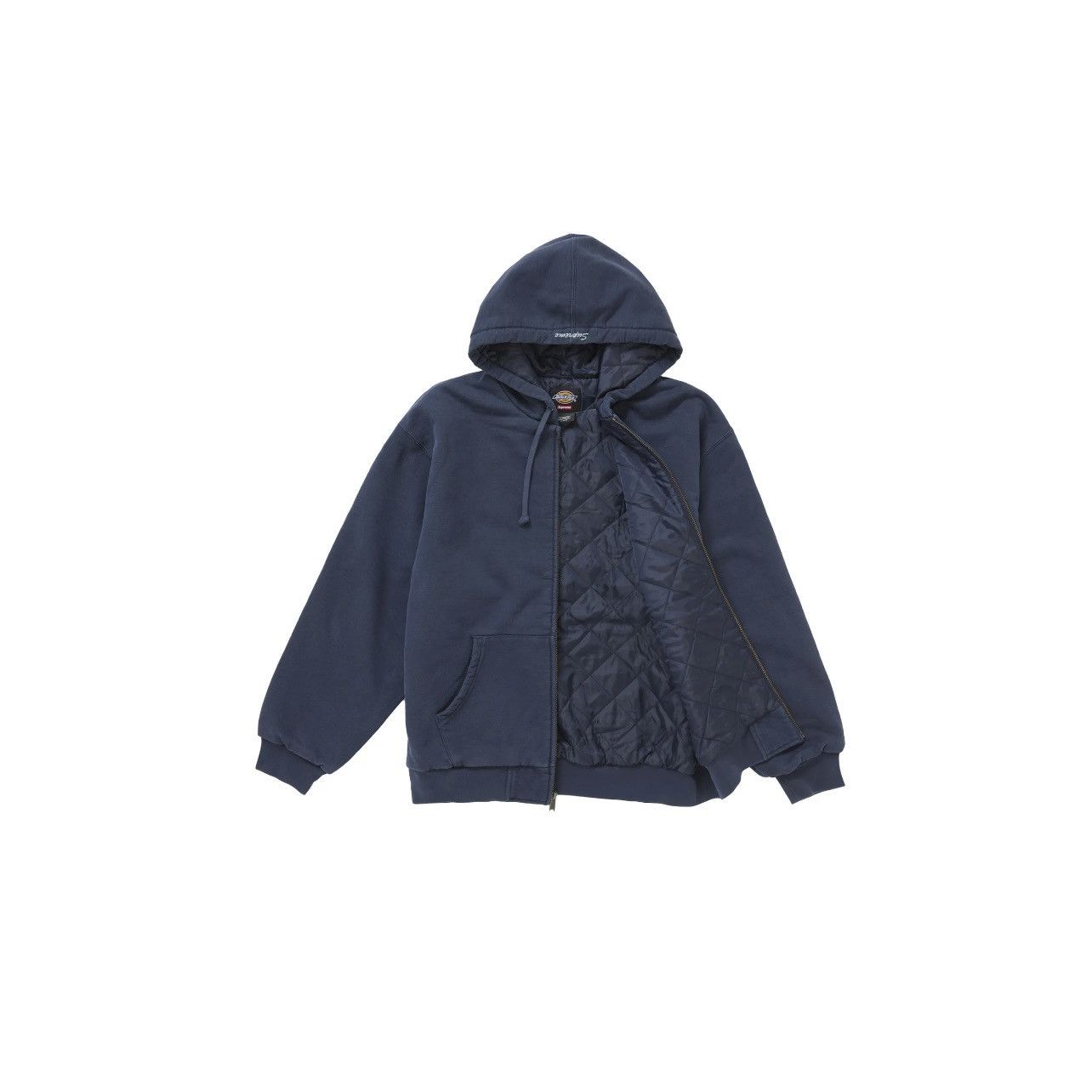 Supreme Dickies Quilted Lined ZipUp Sweatshirt Navy Size XL