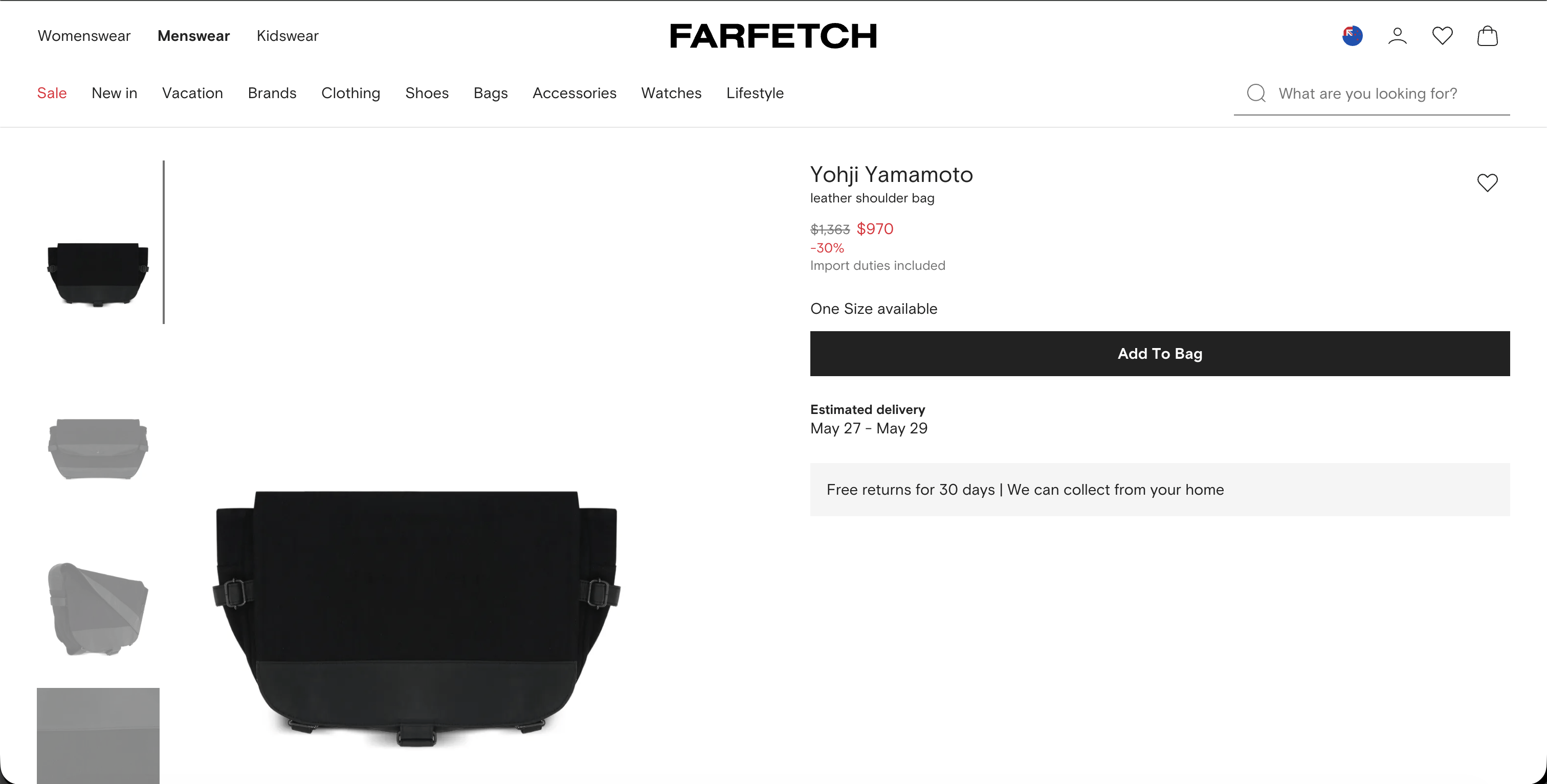 Yohji Yamamoto Yohji Yamamoto Pour Homme AW24 Katsuragi Denim Shoulder Bag Size ONE SIZE - 8 Thumbnail