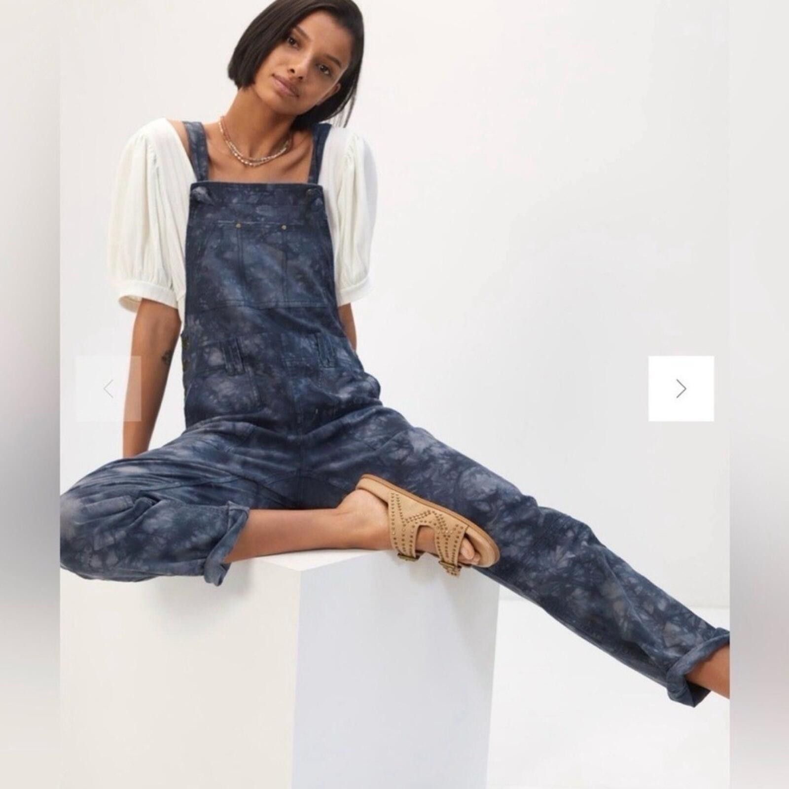 Anthropologie Anthro NWT The Wanderer Tie Dye Denim Overalls Size 27 Size 27" / US 4 / IT 40 - 4 Thumbnail