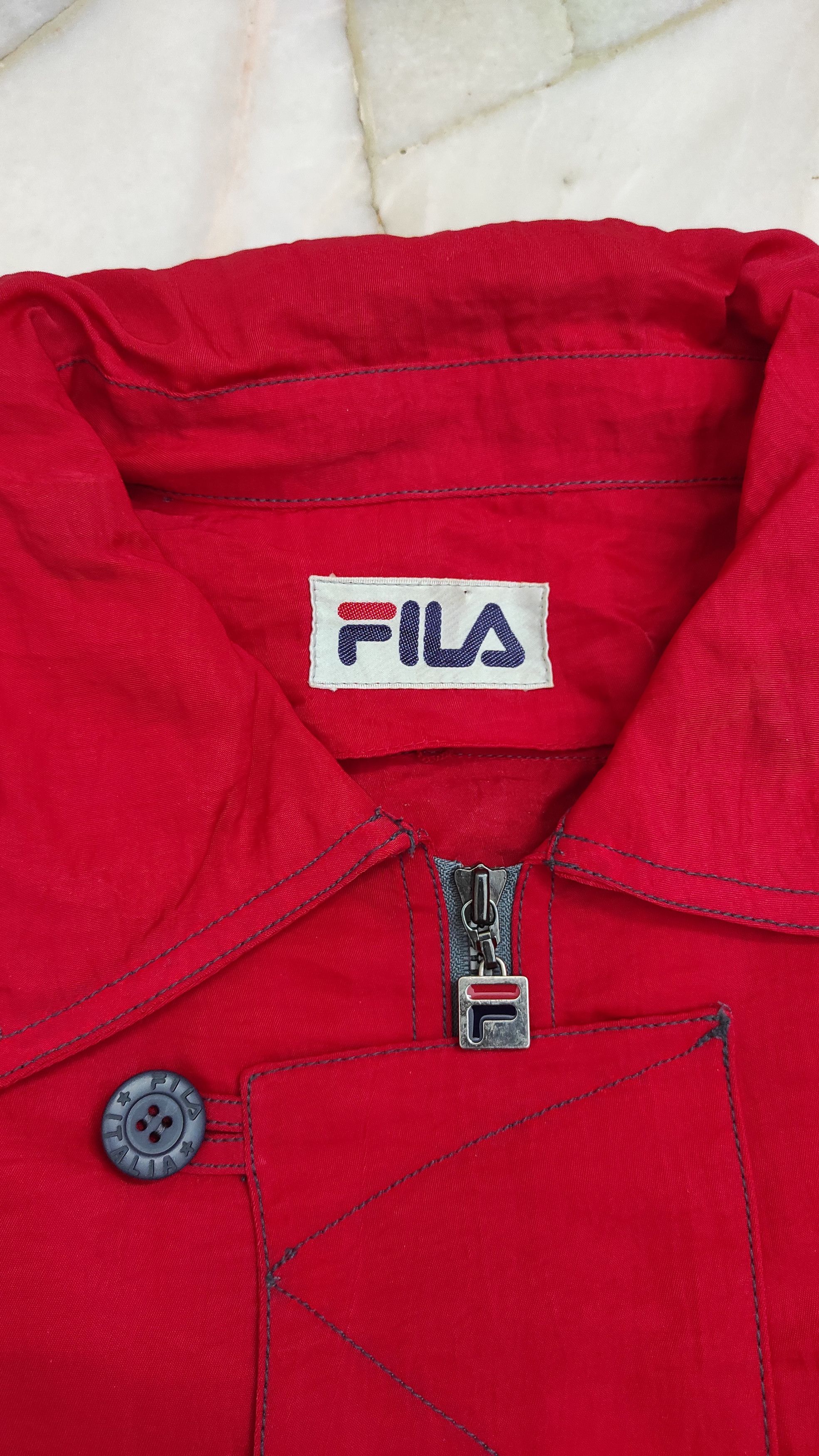 Fila Vintage 90's FILA ITALIA WINDBREAKER Spell Out Parka Jacket Size US M / EU 48-50 / 2 - 4 Thumbnail