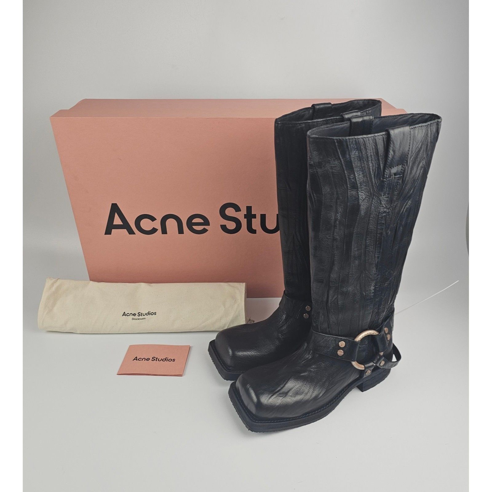 Acne Studios ACNE STUDIOS Balius $1300 Anthracite Grey Leather 35mm Buck Size US 11 / IT 41 - 5 Thumbnail