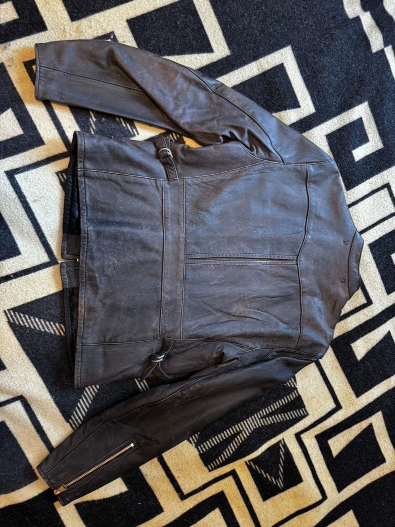 RRL Ralph Lauren Horse skin distressed effect leather jack