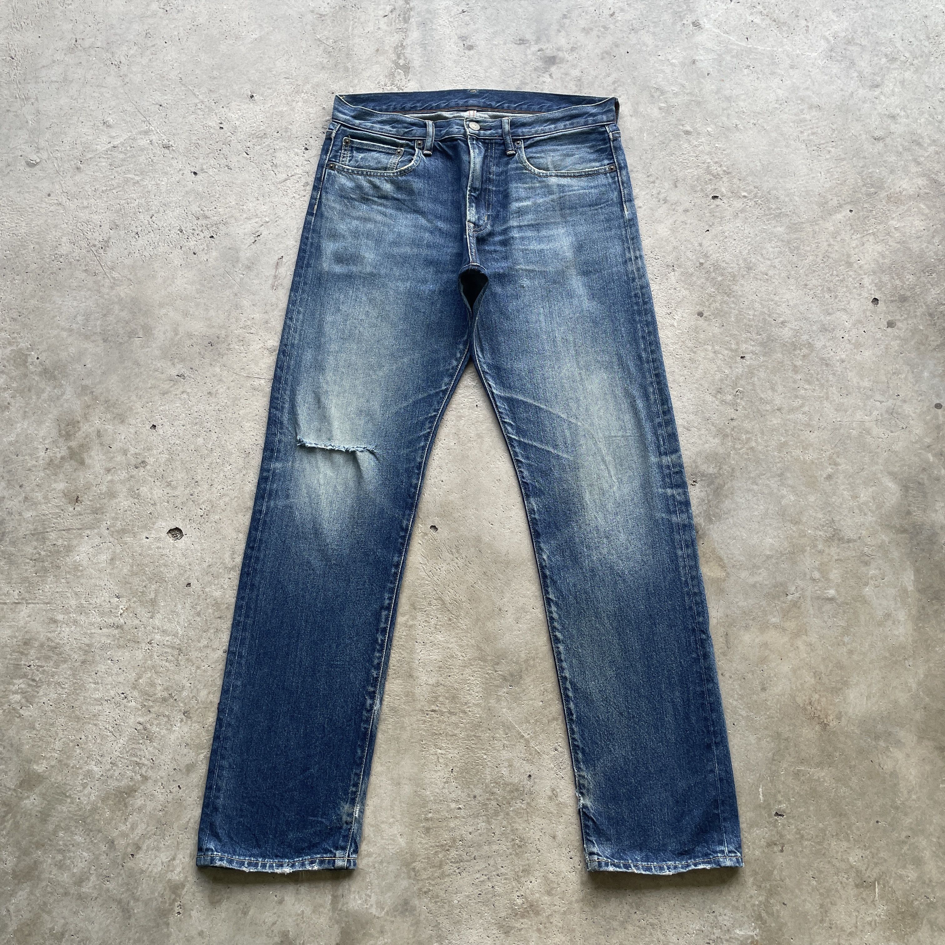 Japanese Brand VINTAGE JAPAN GU FADED DENIM DISTRESSED JEANS PANTS W33x32 Size US 33 - 2 Thumbnail