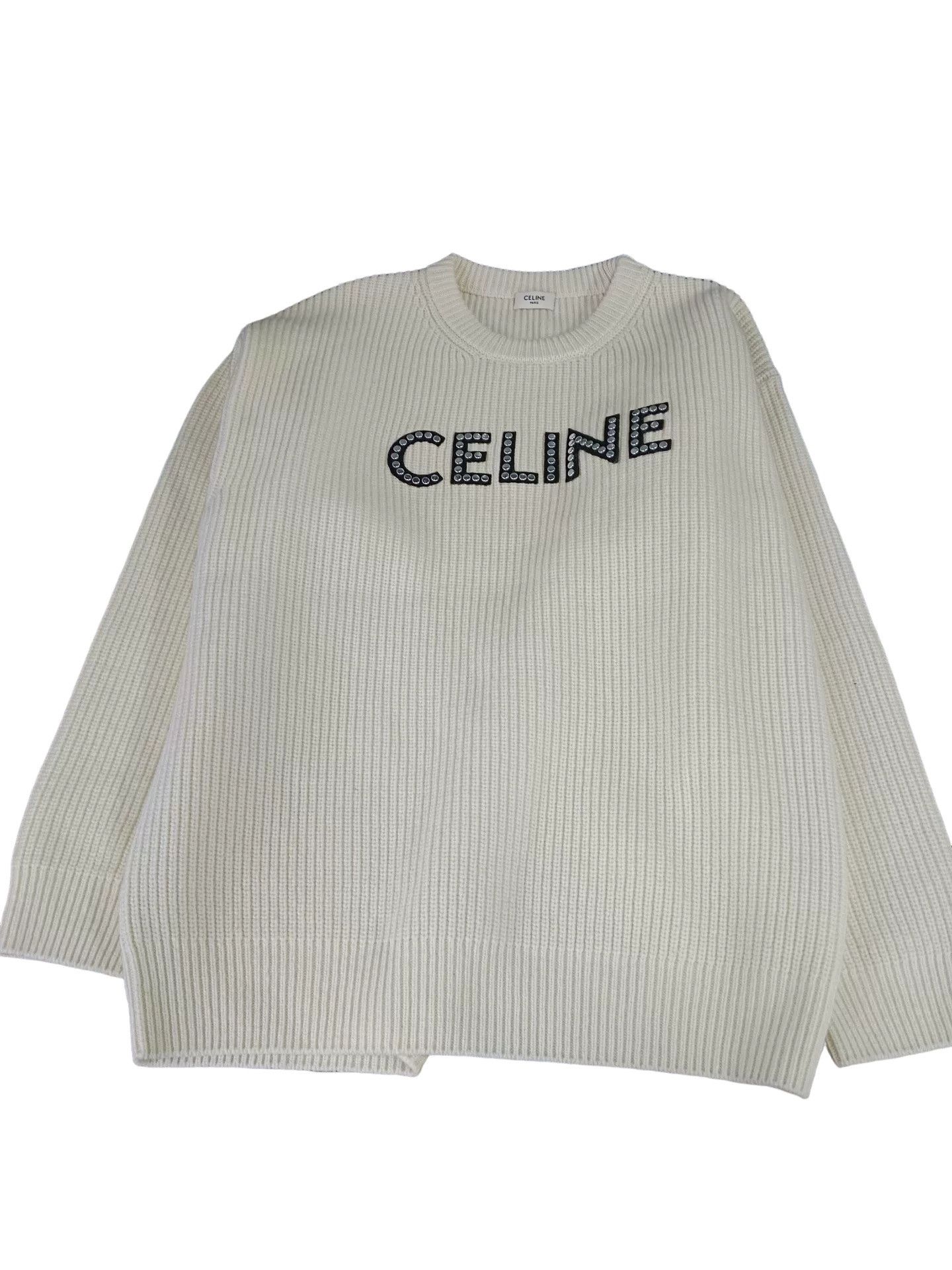Celine Celine Studded Logo Ribbed Sweater XS Size XS / US 0-2 / IT 36-38 - 1 Thumbnail