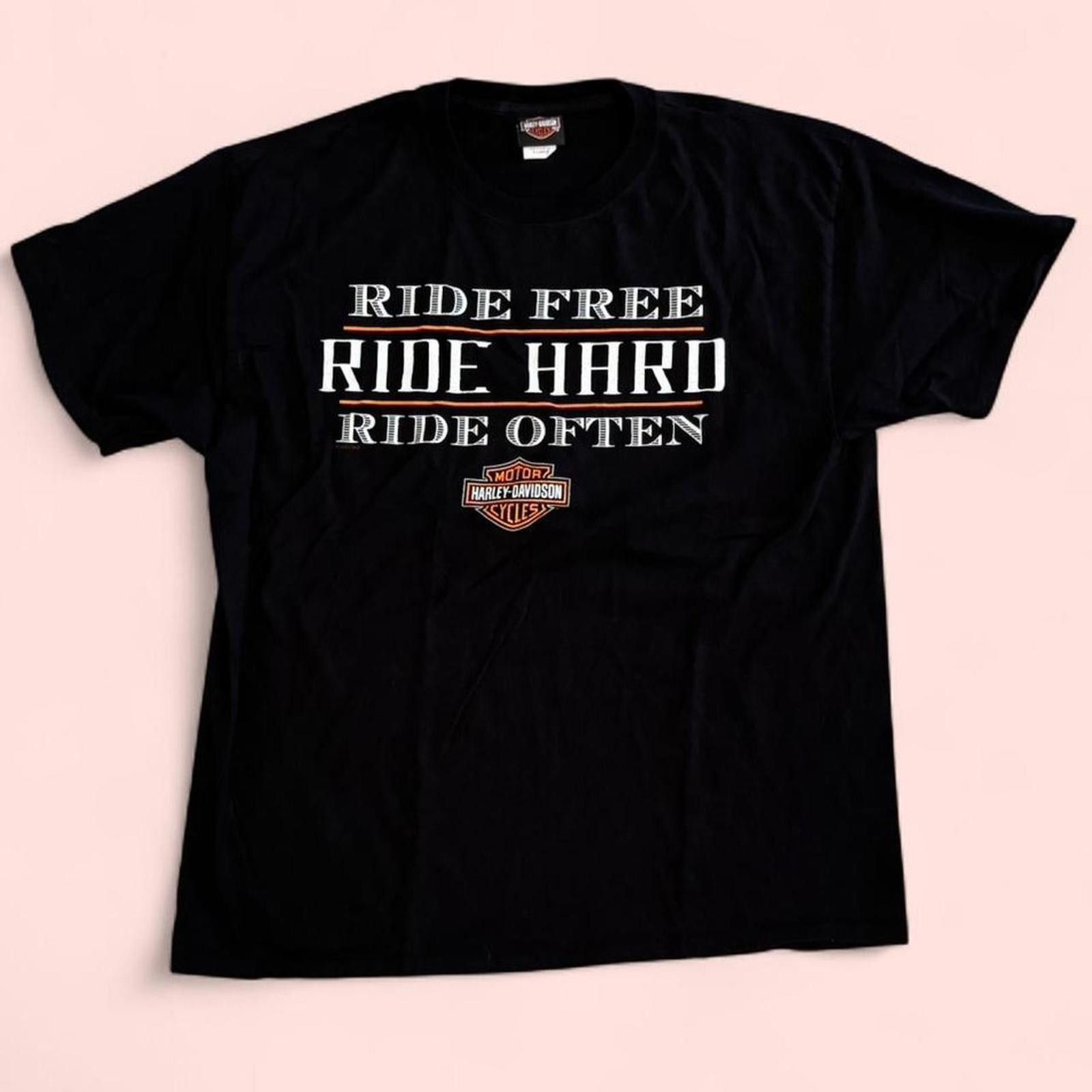 Harley Davidson Black Harley Davidson XL Ride Free Ride Hard Ride Often tee Size US XL / EU 56 / 4 - 1 Thumbnail
