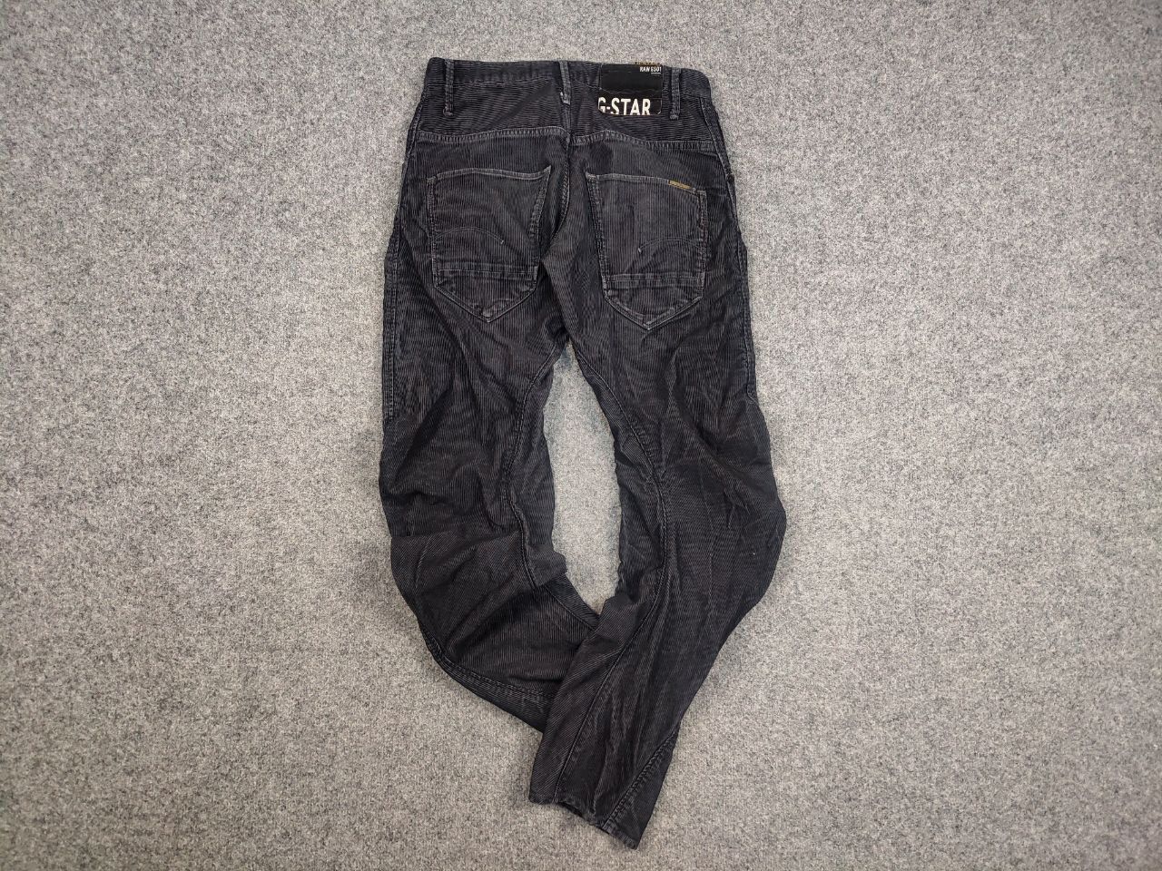 G-Star Vintage G Star Raw Arc 3D Loose Tapered Corduroy Black Pants Size US 30 / EU 46 - 3 Thumbnail