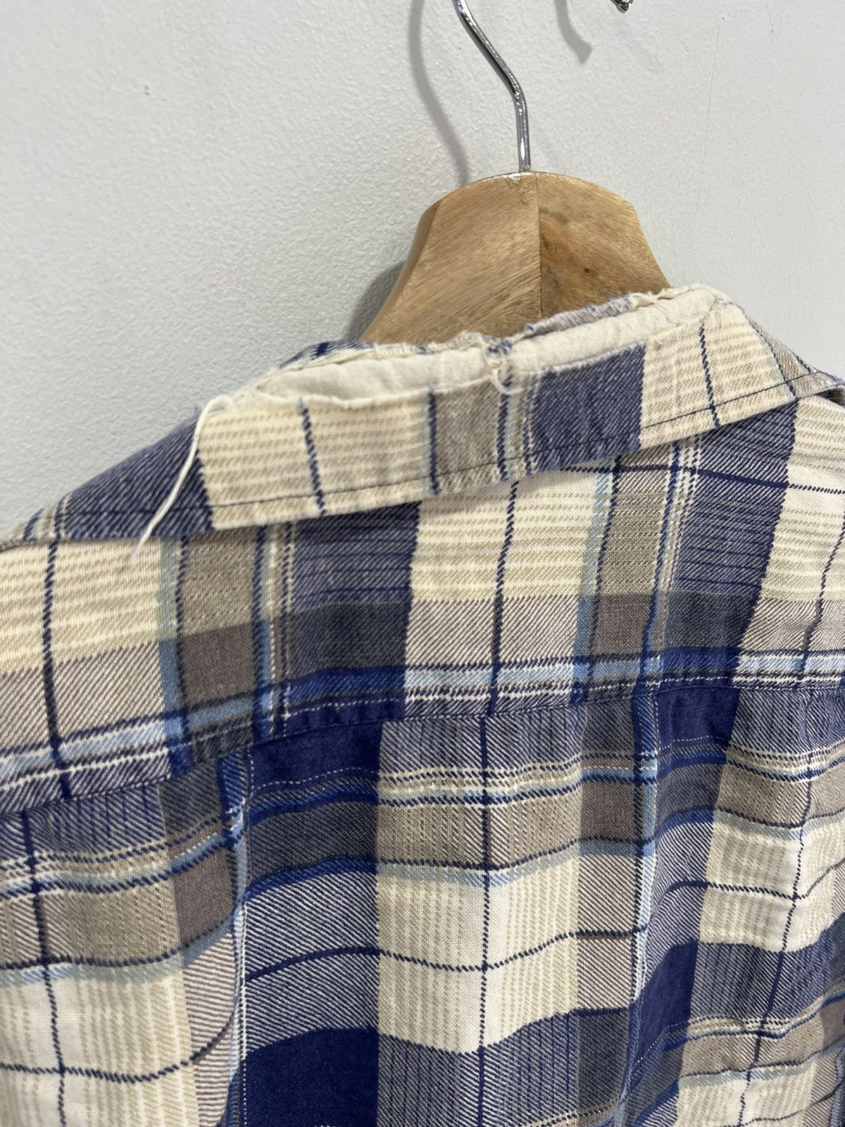 Japanese Brand Vintage 80s 90s Big Yank Flannel shirt button thrashed Size US XL / EU 56 / 4 - 6 Thumbnail