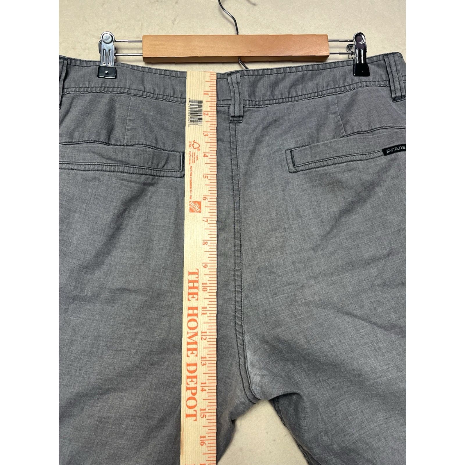 Prana Prana Men Shorts 35x8 Gray Lightweight Chino Breathable Pockets Logo Preppy Flexible Regular Cotton Blend Microfiber Casual Outdoor Hiking Size US 35 - 5 Thumbnail