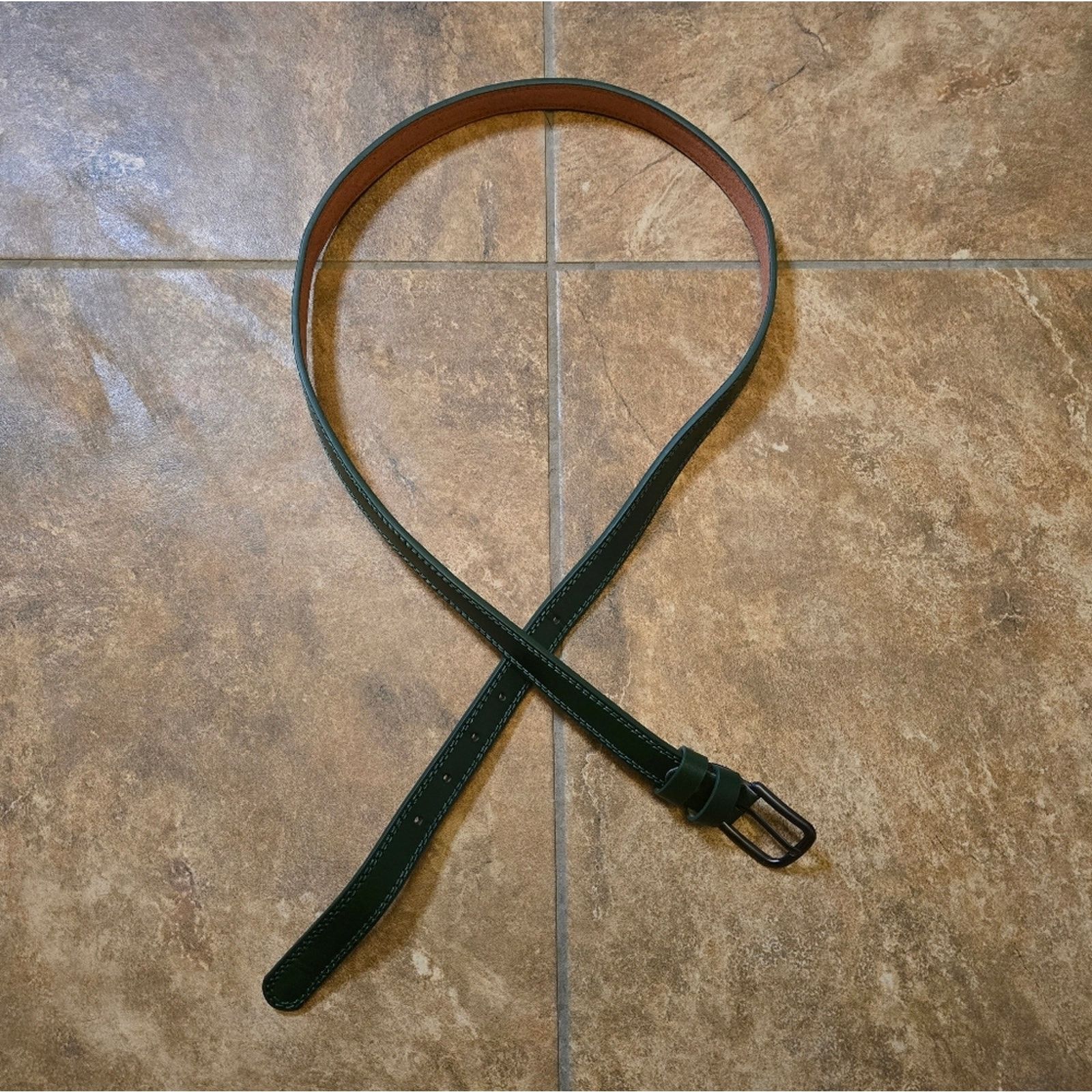 Other Dark Green Thin 50 Model Belt Size ONE SIZE - 1 Thumbnail