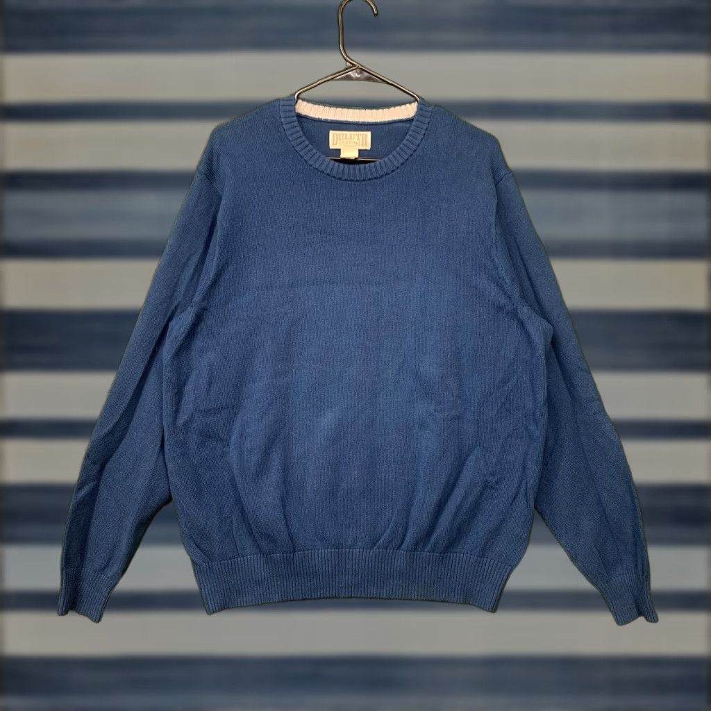 Vintage Duluth Sweater Mens Large Blue Strongarm Crew Pullover Knit Preppy Size US L / EU 52-54 / 3 - 1 Thumbnail