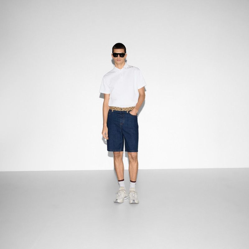 Gucci o1mt1gz0226 Printed Cotton Polo Shirt in White Size US L / EU 52-54 / 3 - 2 Thumbnail