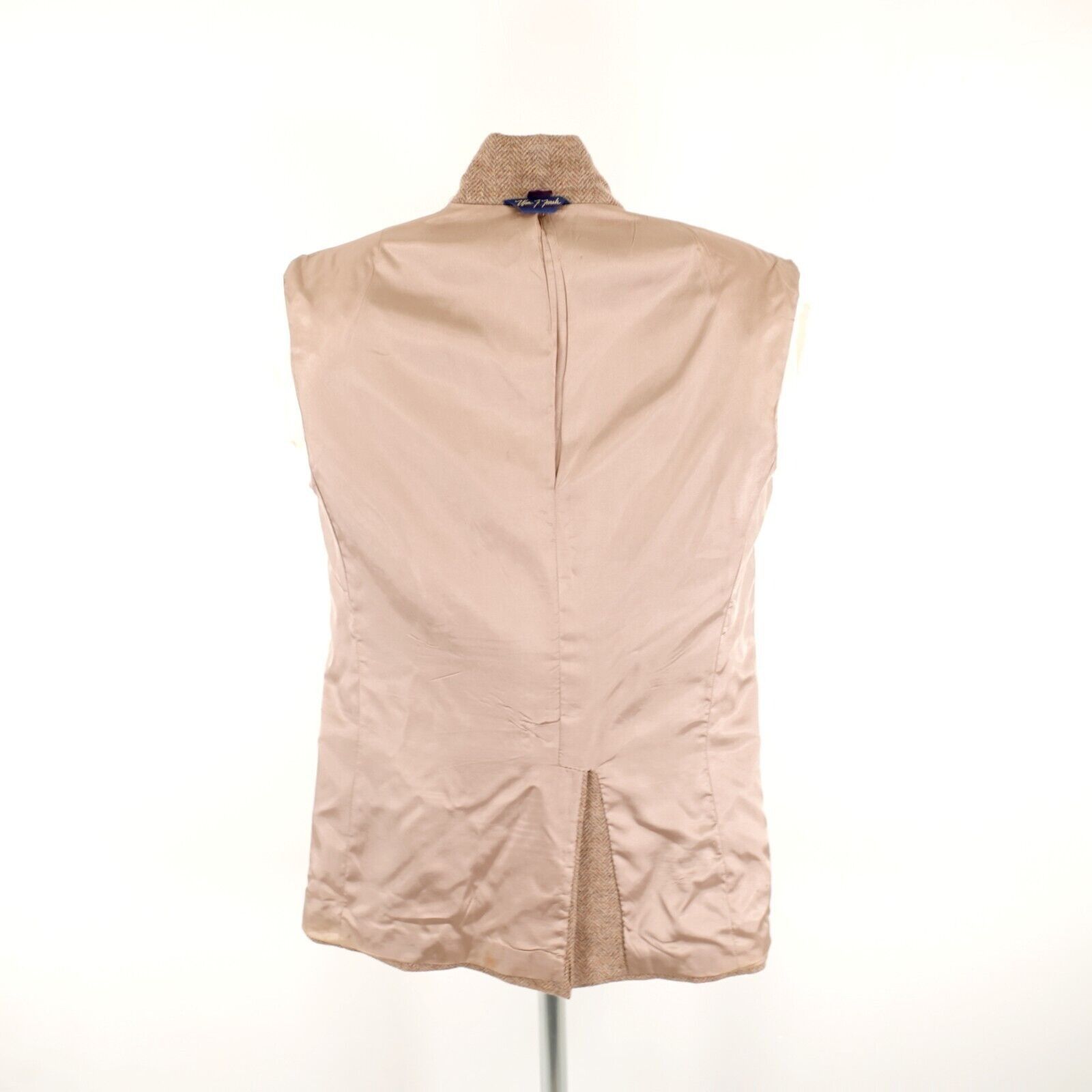 Farah WM F Farah Tweed Wool Tan Herringbone 2 Leather Button Sport Size 40L - 13 Thumbnail