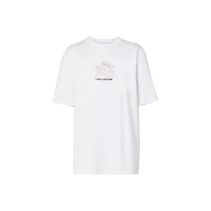 Burberry Burberry SS21 Embroidered Deer Cotton T-Shirt 0079 Size L / US 10 / IT 46 - 1 Thumbnail