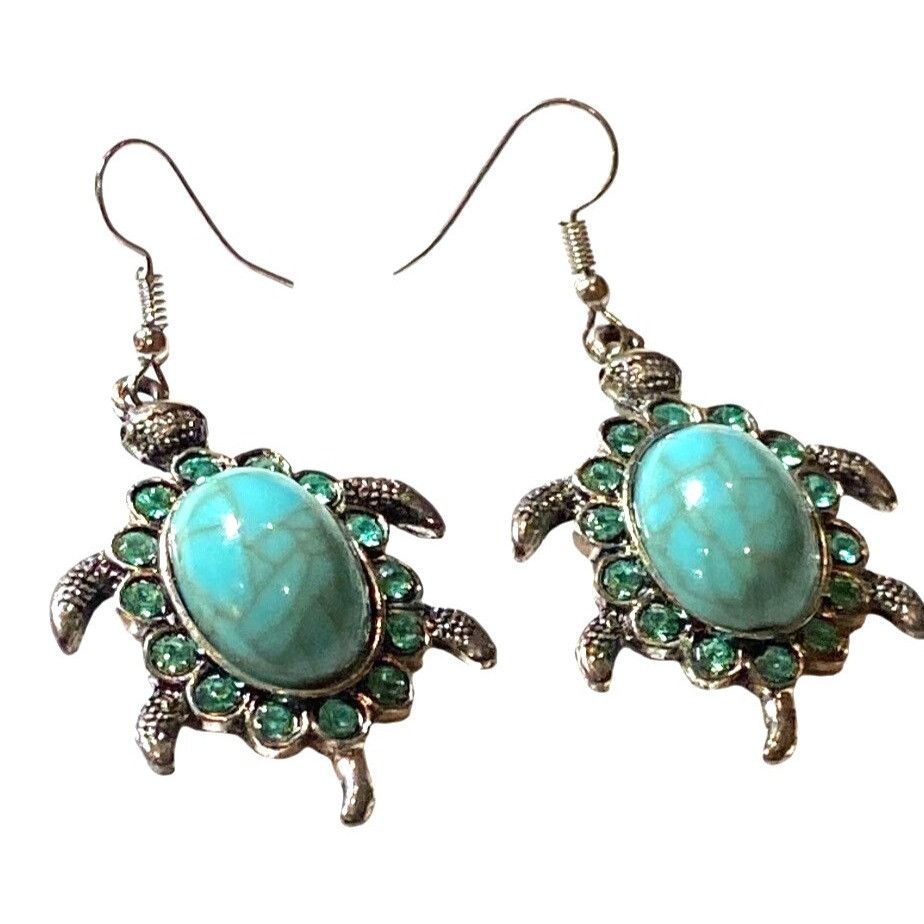Other Turtle Pendnt Necklace & Earrings W/Resin Turquoise & Blue S Size ONE SIZE - 2 Thumbnail