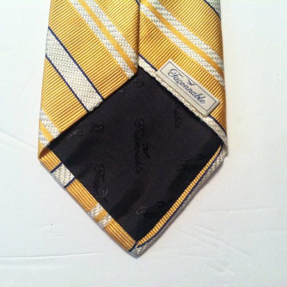 Faconnable FACONNABLE MENS 100%SILK STRIPED NECK TIE WIDTH: 4" Size ONE SIZE - 3 Thumbnail