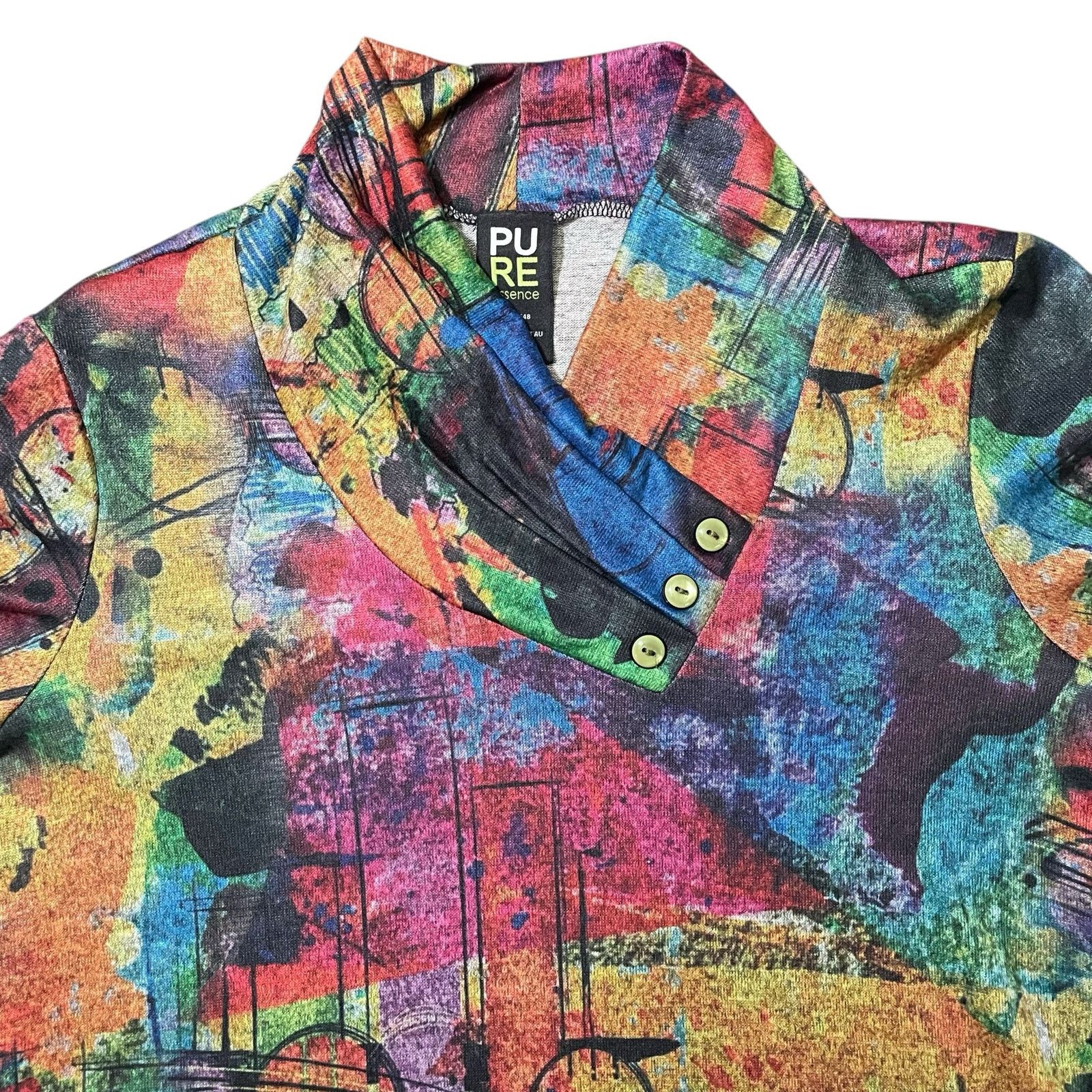Other PURE essence Canada Tunic Sweater Bold Print Colorful Small Size S / US 4 / IT 40 - 3 Thumbnail