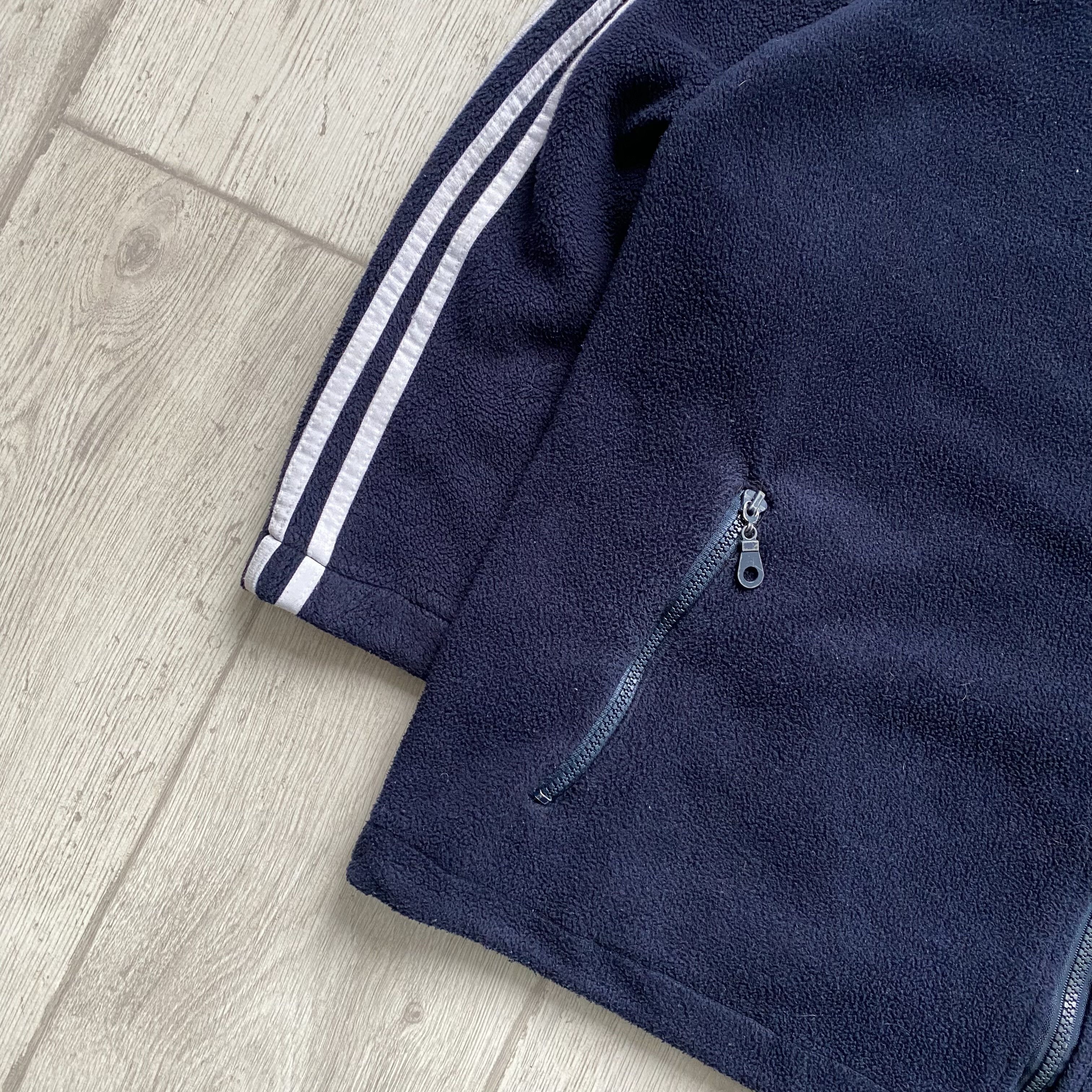 Adidas 🏔️Vintage Trashed 90s ADIDAS FLEECE Zip Up Sweater Size US L / EU 52-54 / 3 - 4 Thumbnail