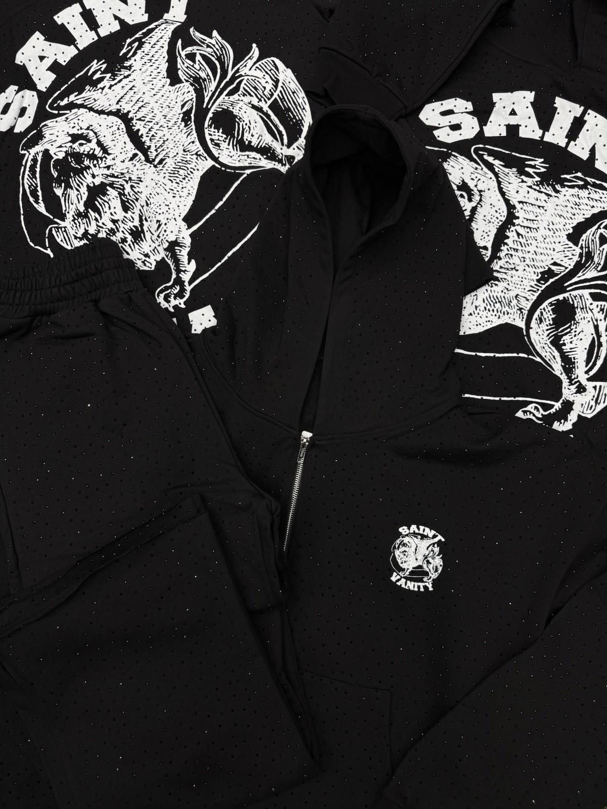 Saint Vanity Size S - Saint Vanity Black Rhinestone Sweatpants Authentic Size US 30 / EU 46 - 12 Thumbnail