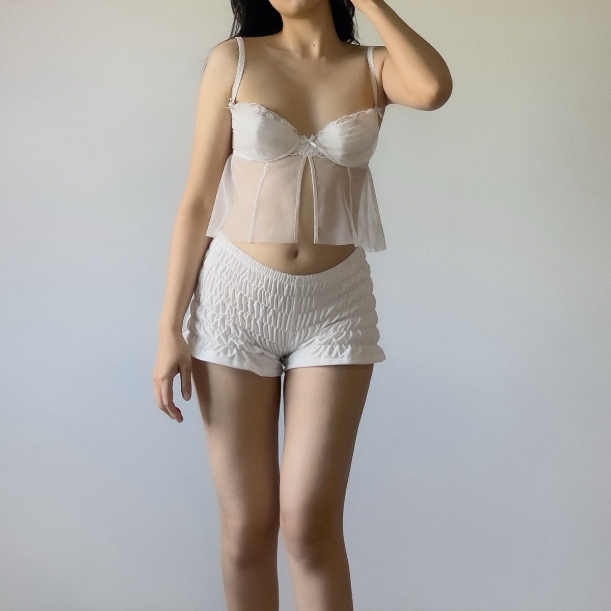 Victoria's Secret Victoria’s Secret White Mesh Babydoll Top (34B/32C) Size S / US 4 / IT 40 - 3 Thumbnail