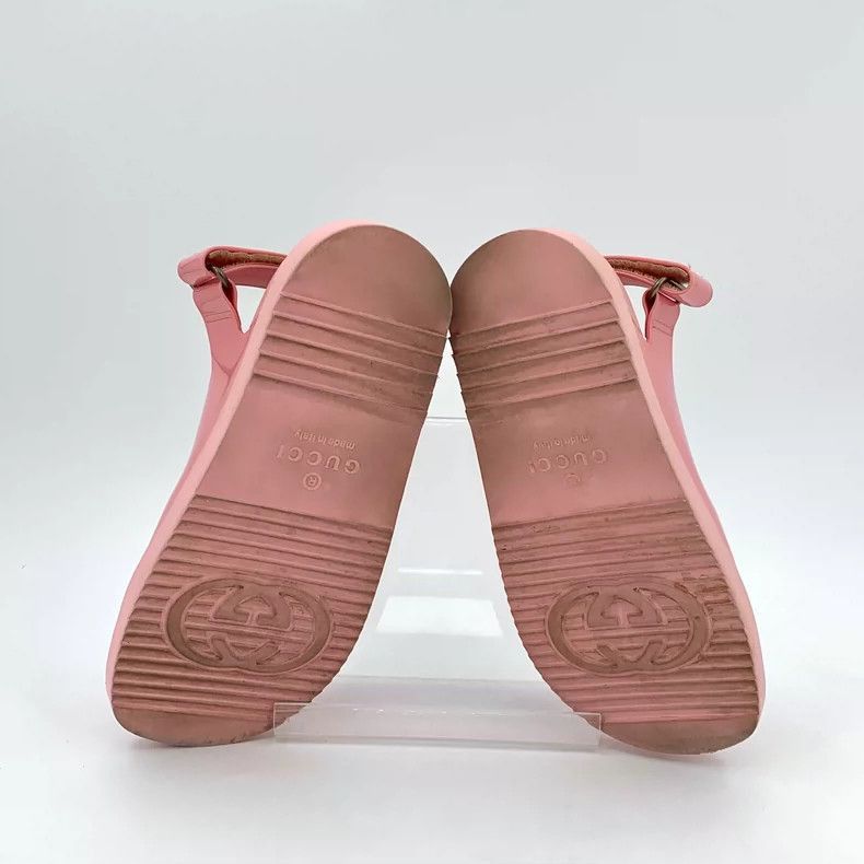 Gucci Pink Leather Double G Round Sandals-2505 Size US 7 / IT 37 - 5 Thumbnail